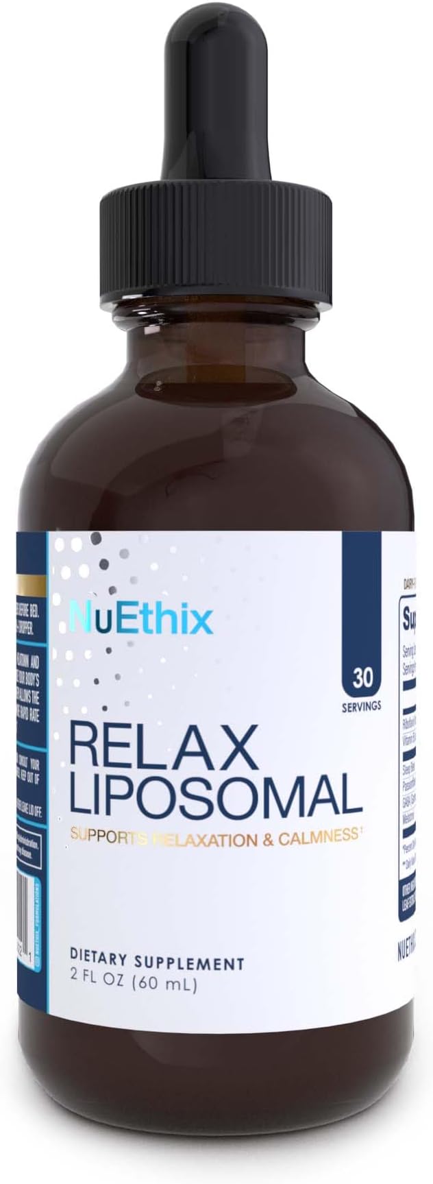 NuEthix Formulations Relax Liposomal Supplement Formula to Support Relaxation, Calm and Better Sleep to End Insomnia, 2 Fluid Ounces, 30 Servings