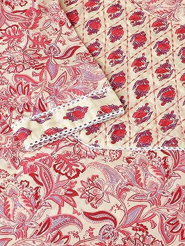 Image of MIRCHI FASHION Women's Straight Fit Pure Cotton Printed Kurta Set with Dupatta and Trouser