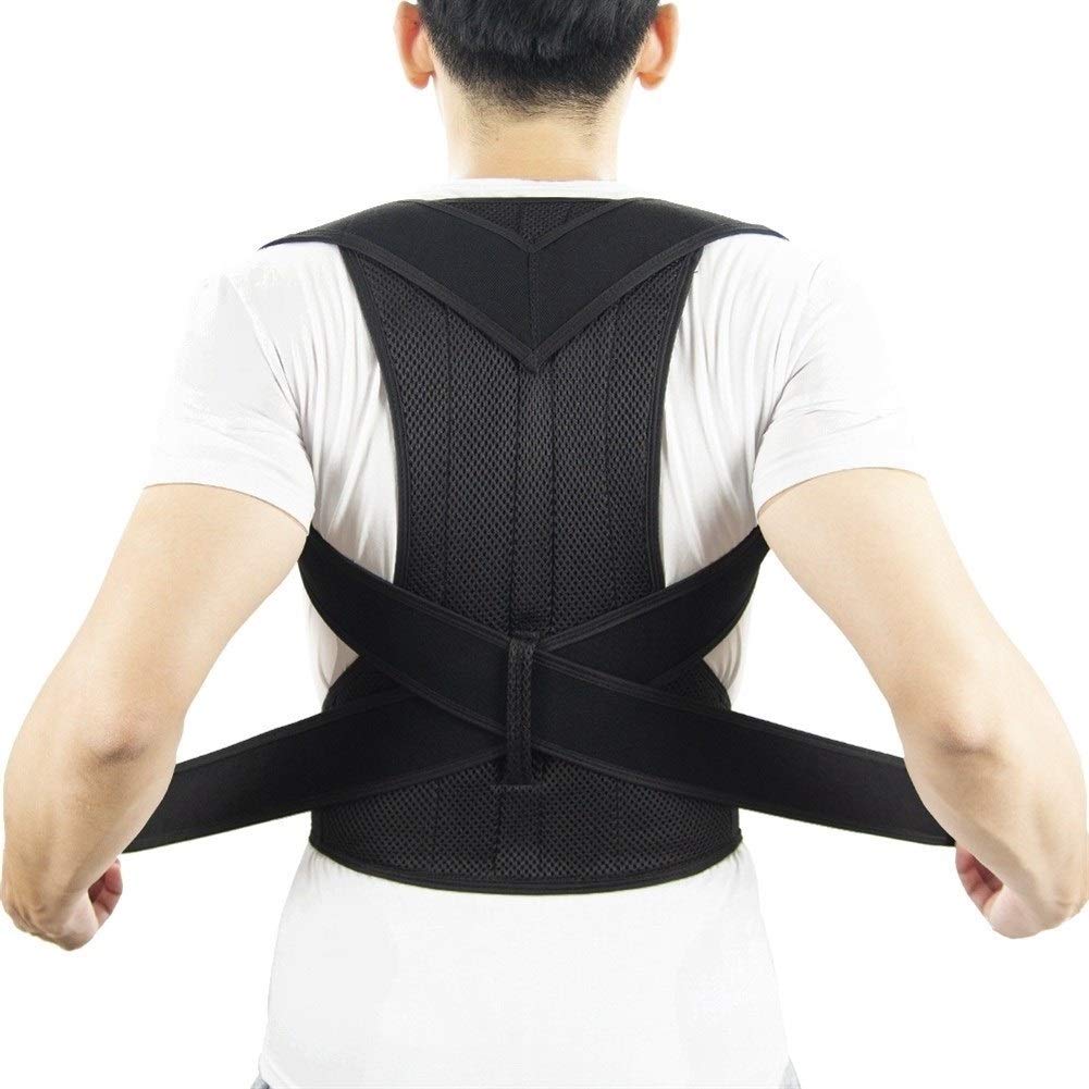 Corrector de Postura de la Espalda Soporte para la Espalda para Adultos Soporte Lumbar para el Hombro Soporte para el Cuidado de la Salud Corsé Cinturón para la Espalda (Size : Large) Good