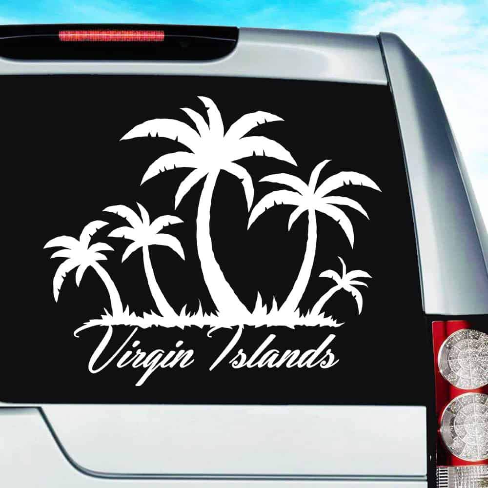 Palm Trees Vinyl Decal, Tropical Decal, Car Window Decal