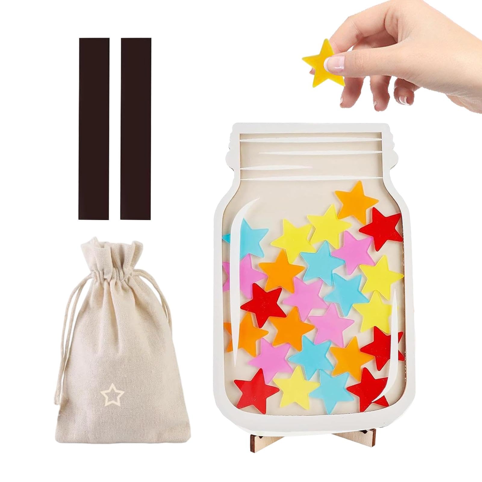Pot De Récompense Magnétique Avec étoiles - Tableau De Motivation Pour Enfants - Outil éducatif Pour Encourager Les Bons Comportements à La Maison Ou En Classe