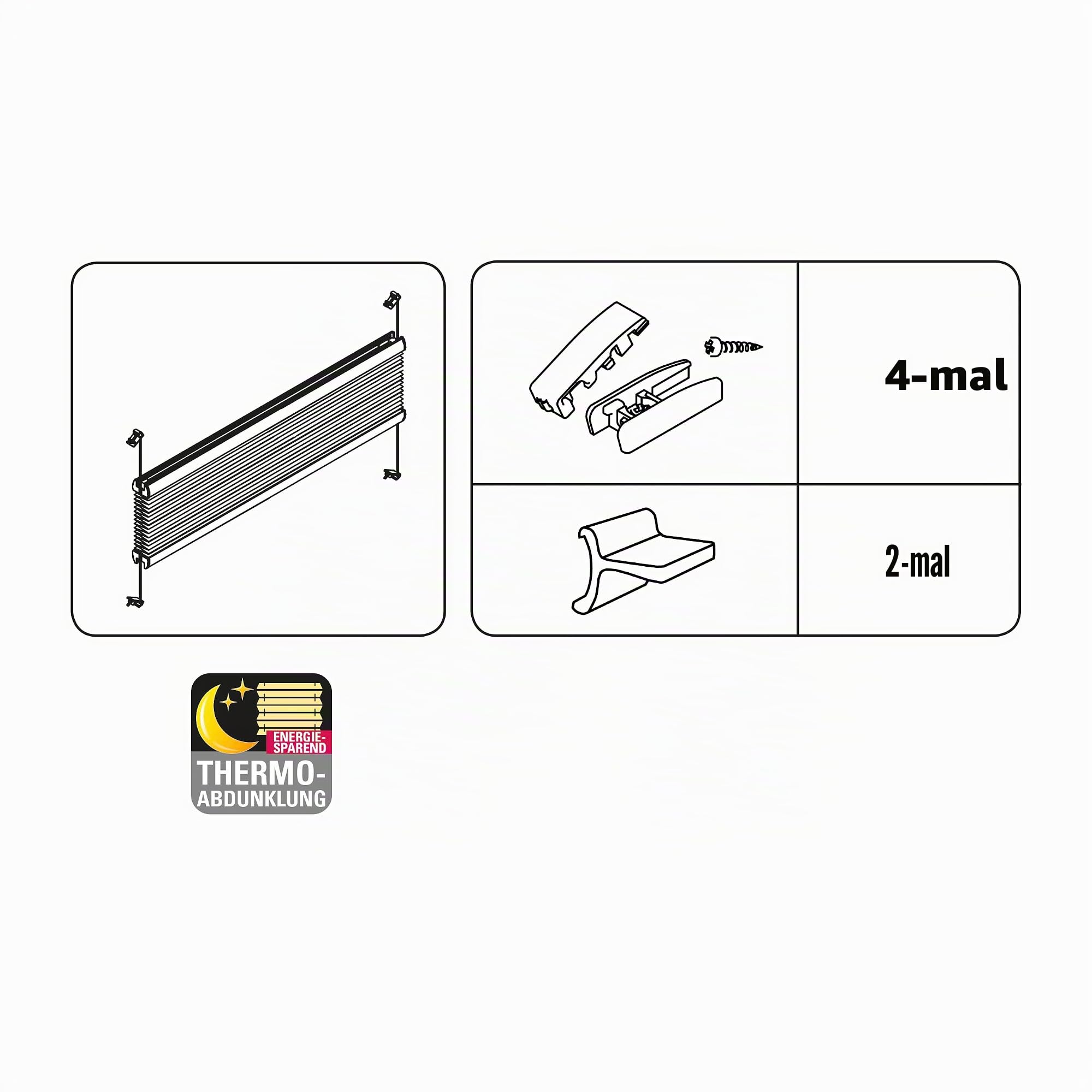 GARDINIA Wabenplissee Concept Thermo-Abdunklung, Blickdicht, Lichtundurchlässig, Hitzeschutz, Faltrollo, Einfach in der Breite kürzbar, Energie sparen, EASYFIX Plissee, Weiß, 80 x 210 cm
