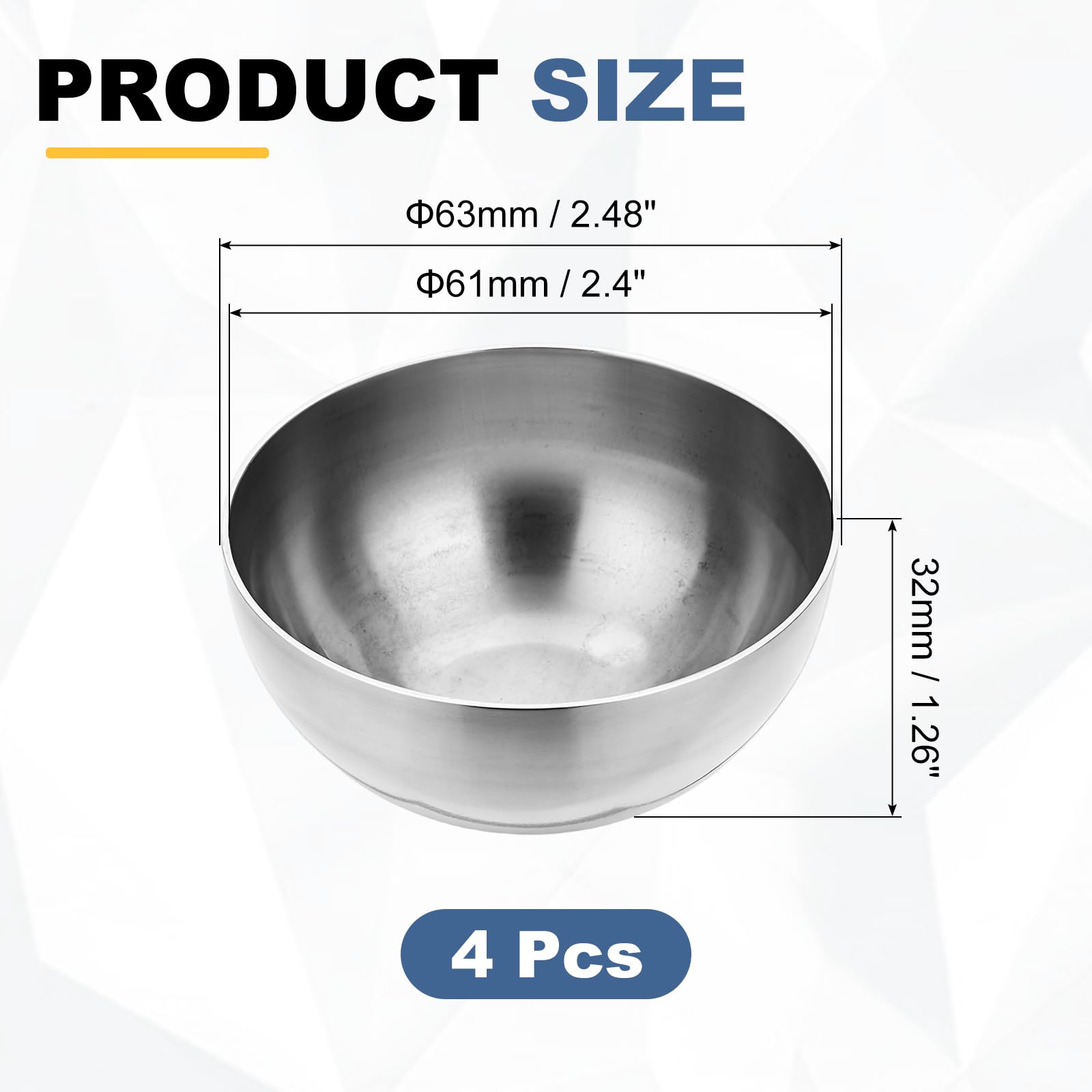 QUARKZMAN 4 szt. Pończochy Kulki Ze Stali Nierdzewnej 61 mm (2,4") Średnica Dekoracyjna Kula Do Balustrad Hollow Pokrywa Polerowane Lustro Do Handlowych Poręczy Schodów