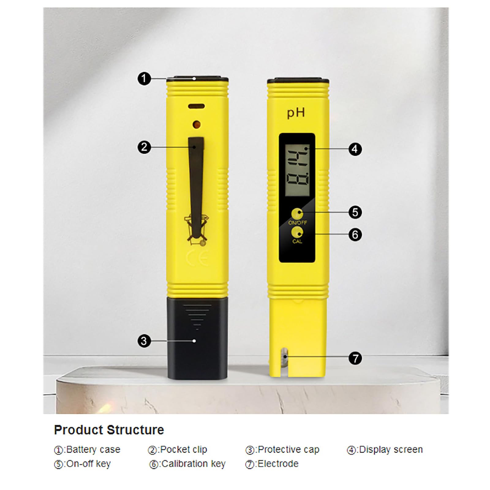 Hydroponics Digital PH Tester Pen, 0.01ph Medidor De PH Tipo Bolígrafo De Alta Precisión Con Rango De Medición De 0-14 PH, Compensación Automática De Temperatura, Para Hidroponía, Bebidas Domésticas
