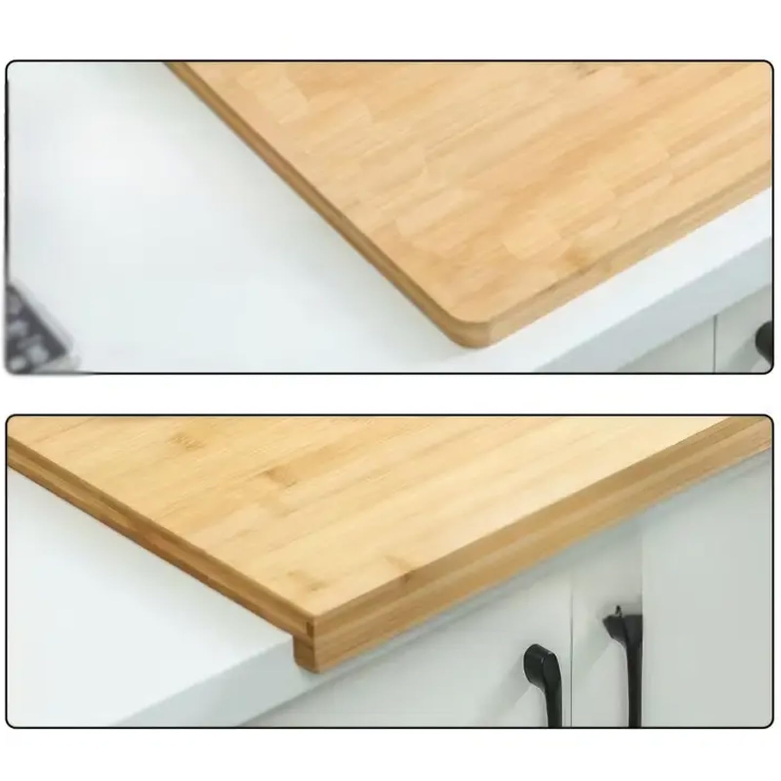 Tabla de cortar reversible de bambú de 50 x 30 cm, tabla de madera para repostería y amasado con ranura para encimera de cocina, ideal para preparación de pan y alimentos
