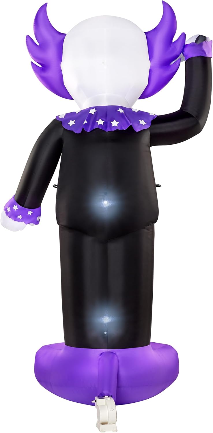 Spirit Halloween 8 Ft. Spinning Eye Clown Light-Up Inflatable Decoration, Multicolor