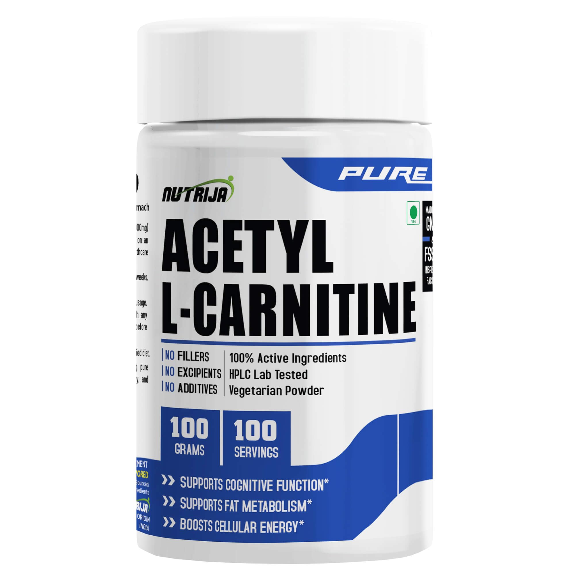 NutriJa Acetyl L-Carnitine (Alcar) | Weight management & quick recovery - (100 grams)-image-15