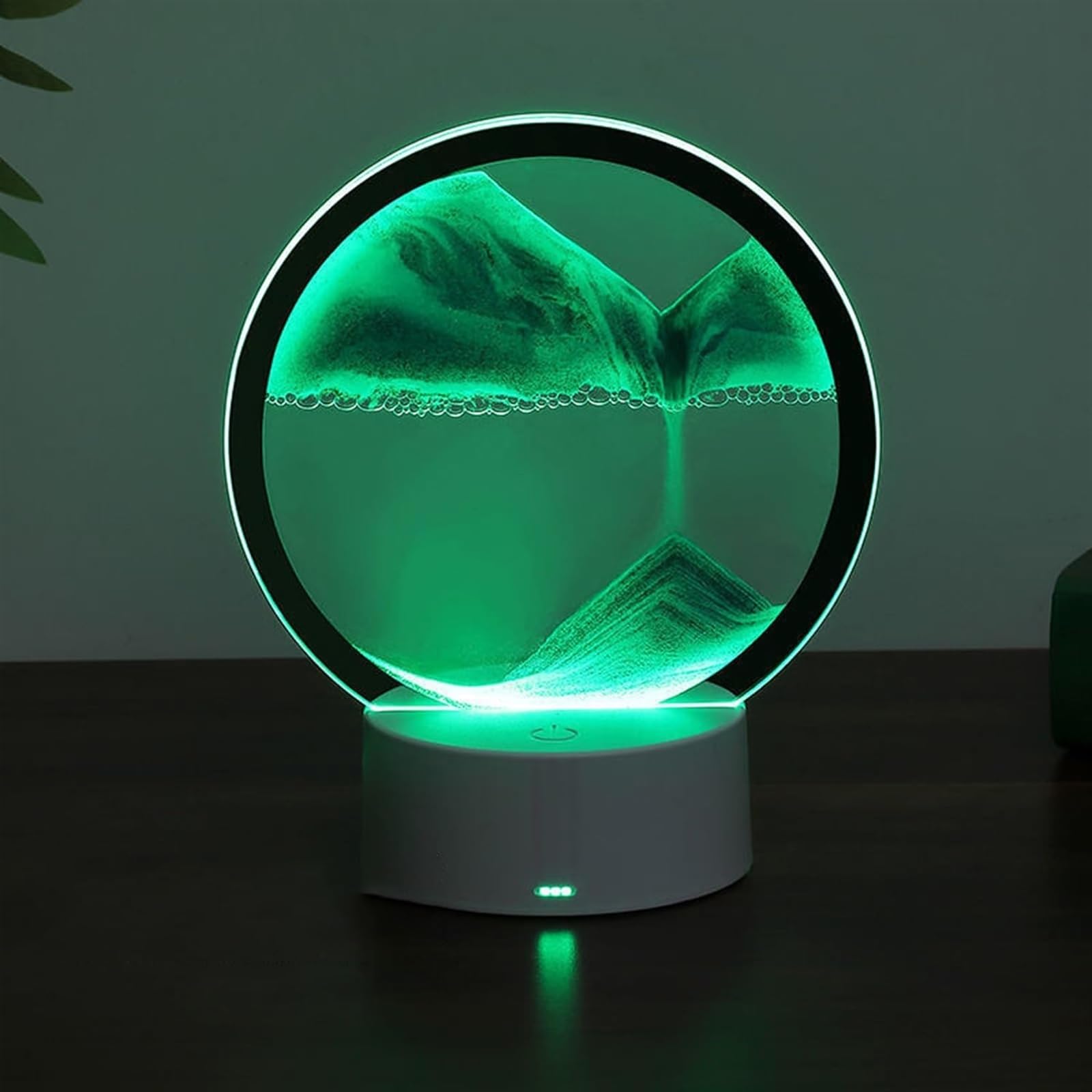 Ruchoma lampa stołowa z piaskiem, lampa 3D, 16 zmieniających się kolorów dotykowy pilot zdalnego sterowania ruchome piaski, klepsydra 3D głębinowy pejzaż piaskowy obraz lampka nocna, obracająca się o