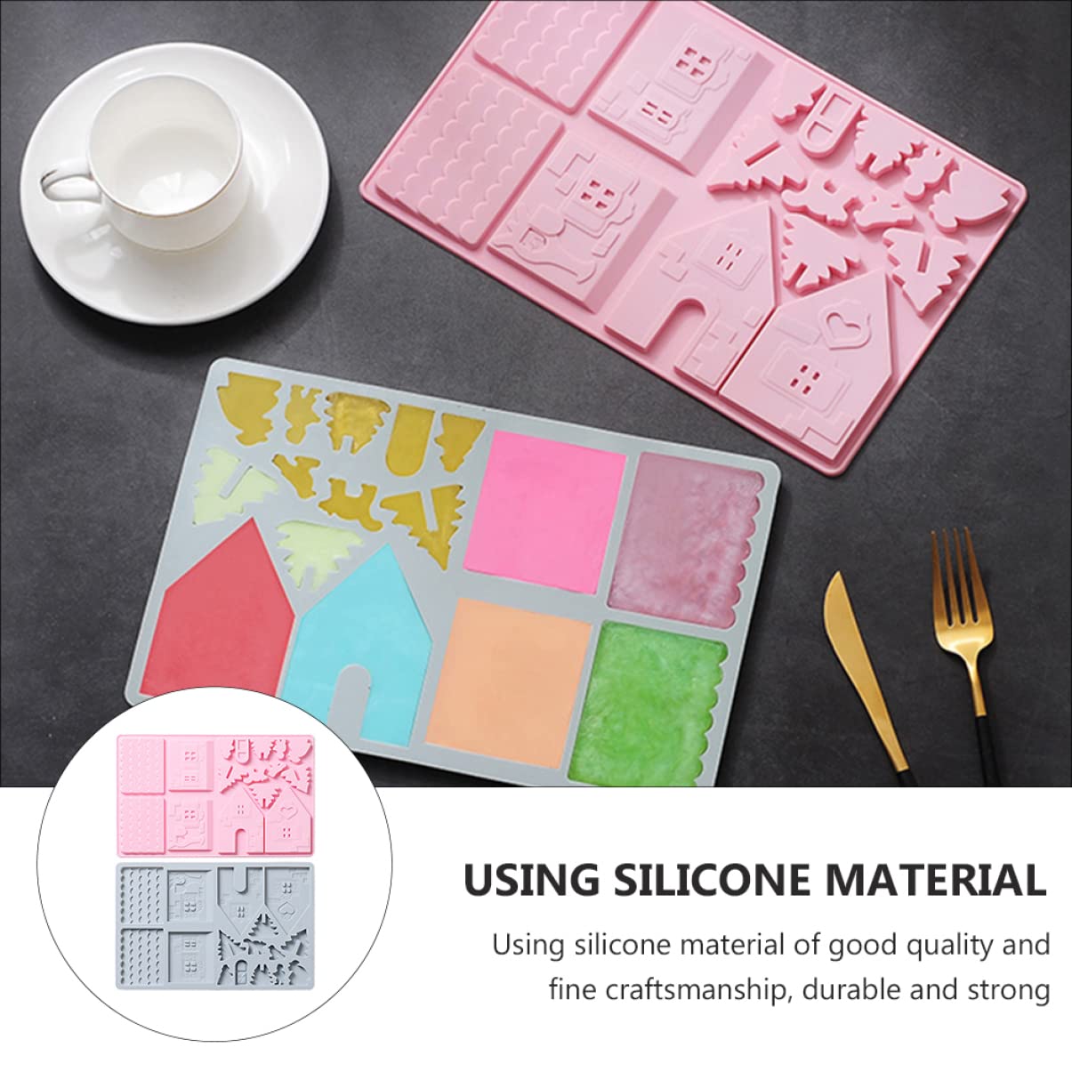 COLLBATH 6 Ensembles Outils De Cuisson De Gâteaux Moule À Cake Pops Cookie Moule Gateau Noel Noel Gateau De Cuisson En Silicone De Fabrication De Nourriture 2 Pièces * 6