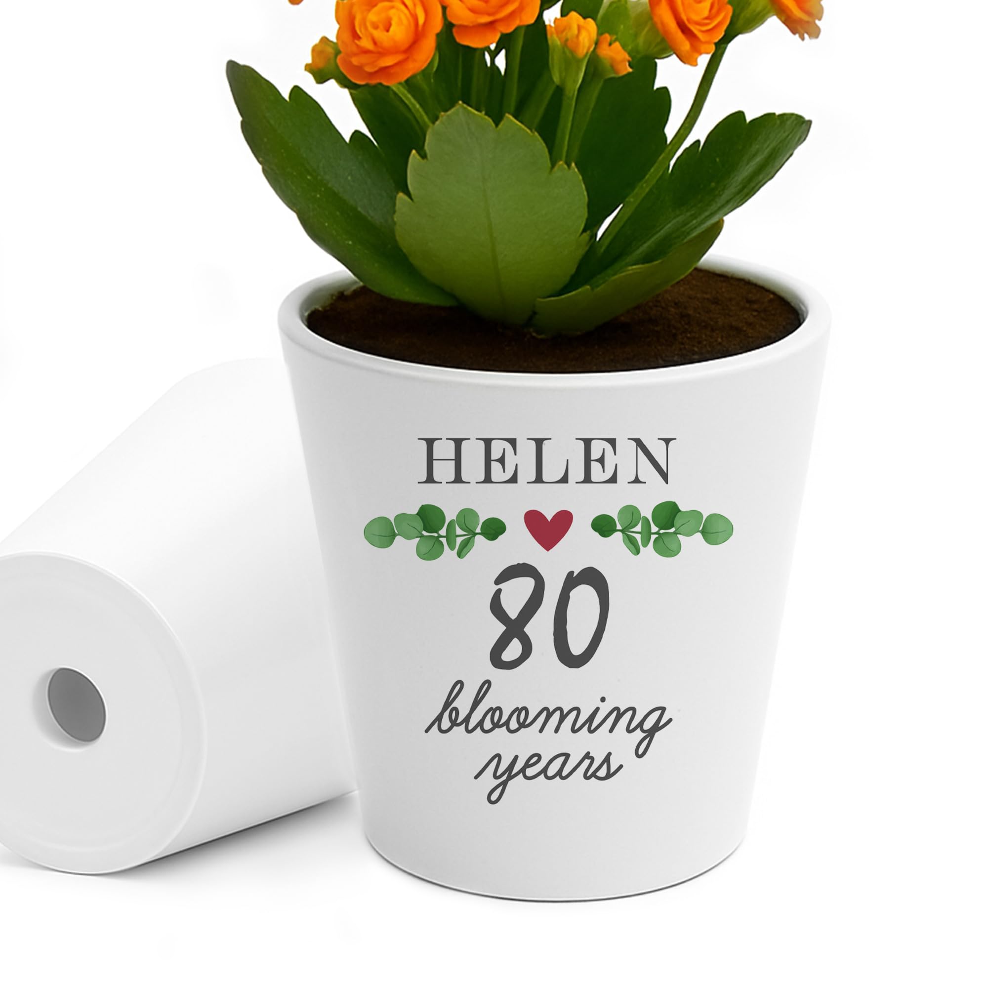 RED OCEAN 80th Birthday For Nanny Grandma Nana Personalised Plant Pot Happy 80th Birthday From Grandchildren Granddaughter Grandson Keepsake