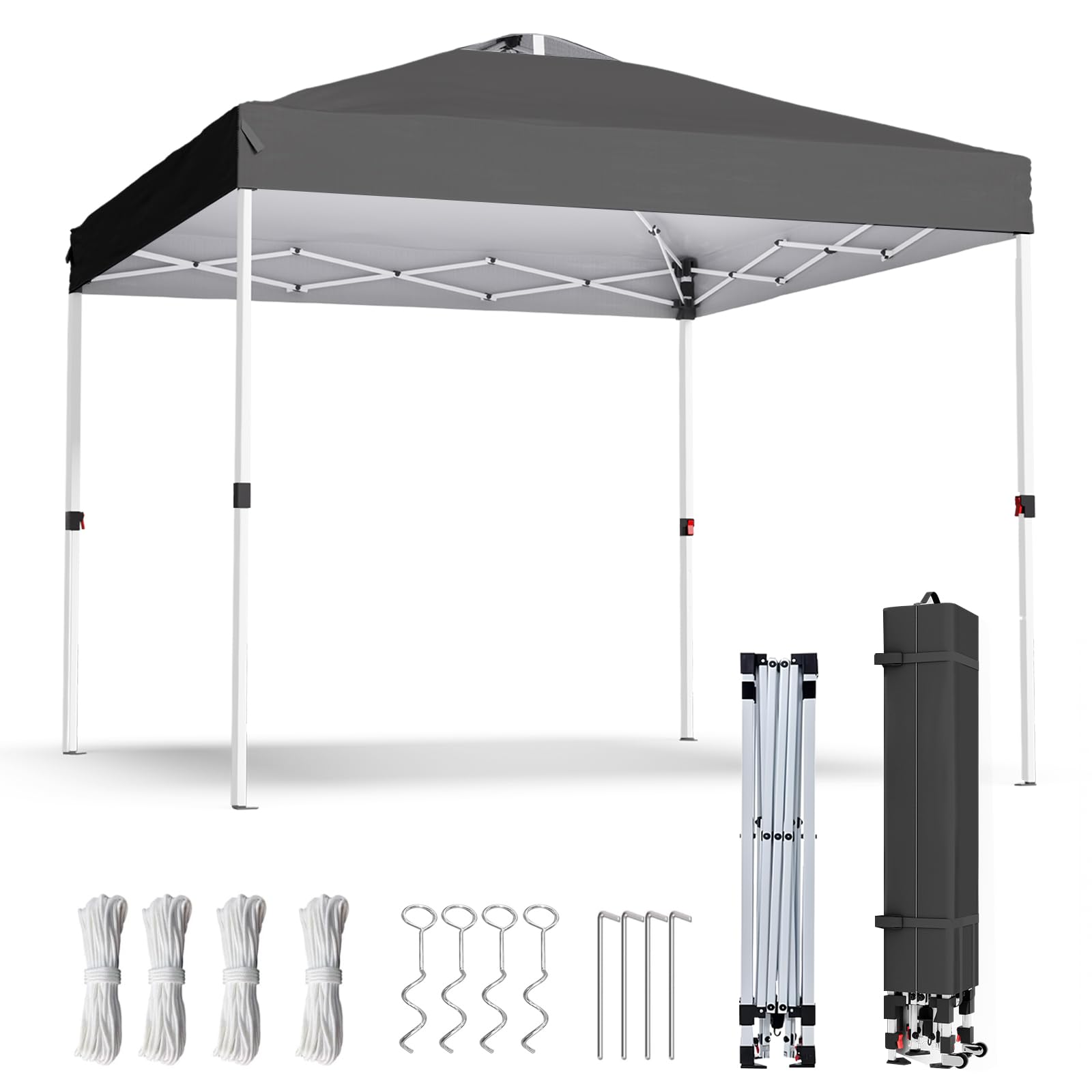 10x10 Pop Up Canopy, Heavy Duty Pop Up Tent with Carrying Bag for Easy Moving, Easy Up Canopy Tent for Parties, Events, Camping, Outdoor Gazebo with