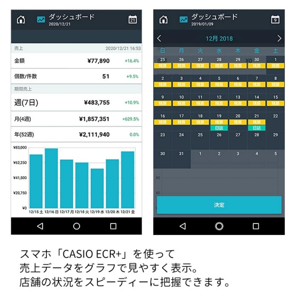 Amazon | CASIO 電子レジスター 10部門 1シート Bluetooth対応 SR-S200