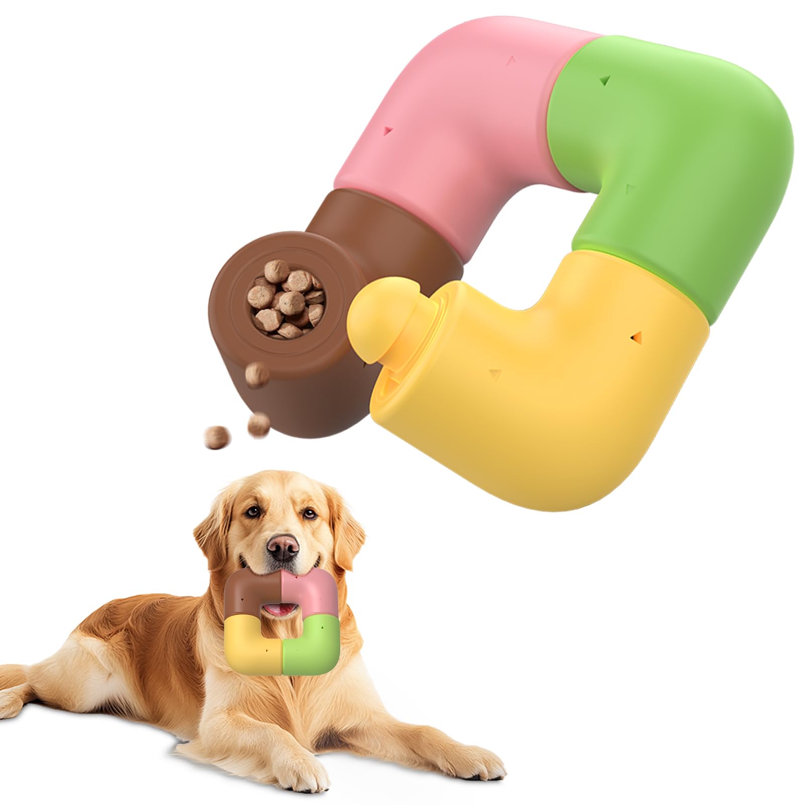 HETOO Hundespielzeug für Große Hunde Unzerstörbare Kauspielzeug für Aggressive Kauer Langlebiges Hund Puzzle Feeder Spielzeug mit Gummi Nylon für Verbesserung Intelligenz/Langeweile Relief (4 PCS)