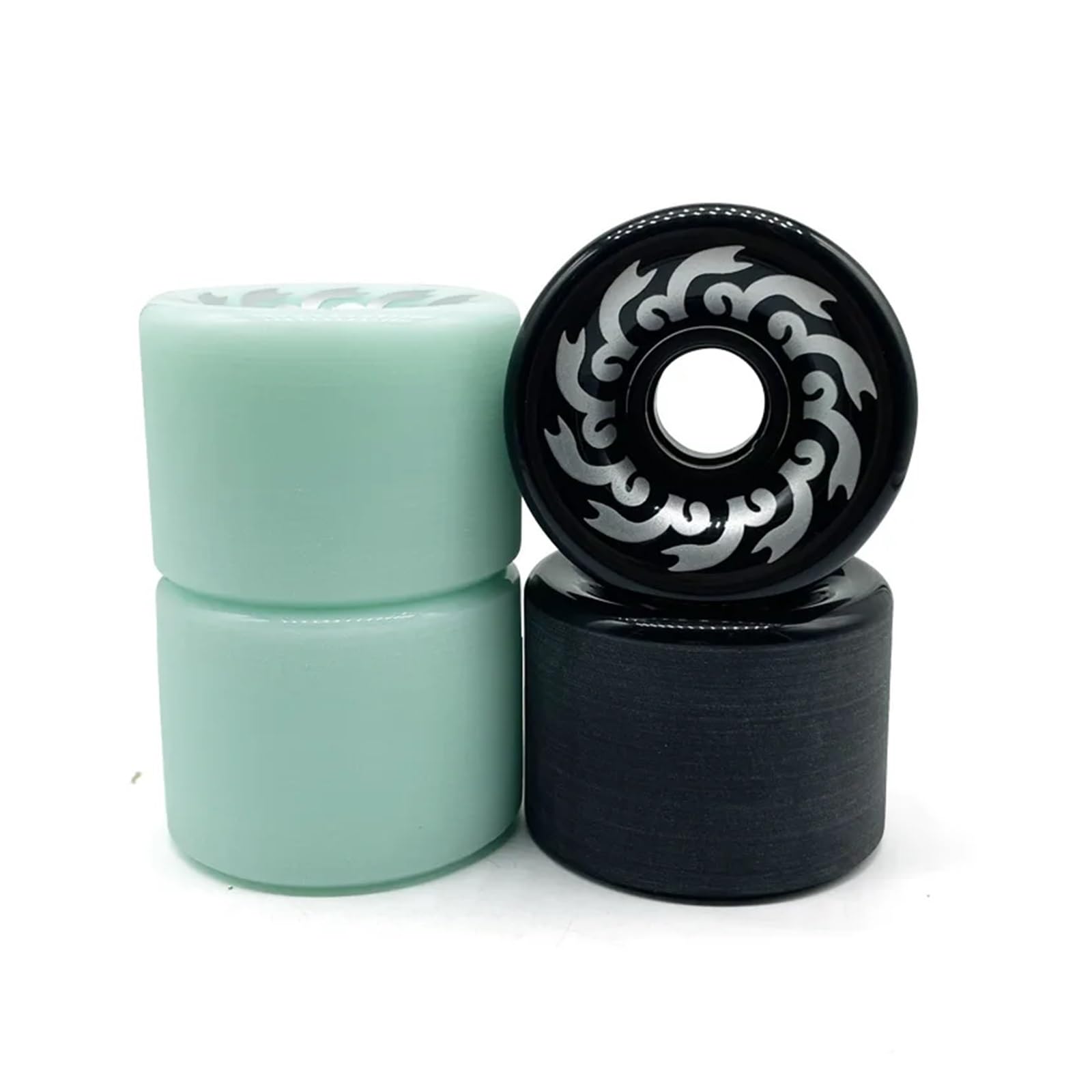 Lot de 4 roues de skateboard Longboard 7051 - Longue brosse - Pour scooter de rue - Planche de surf - En polyuréthane - Grande poulie antidérapante - Haute élasticité