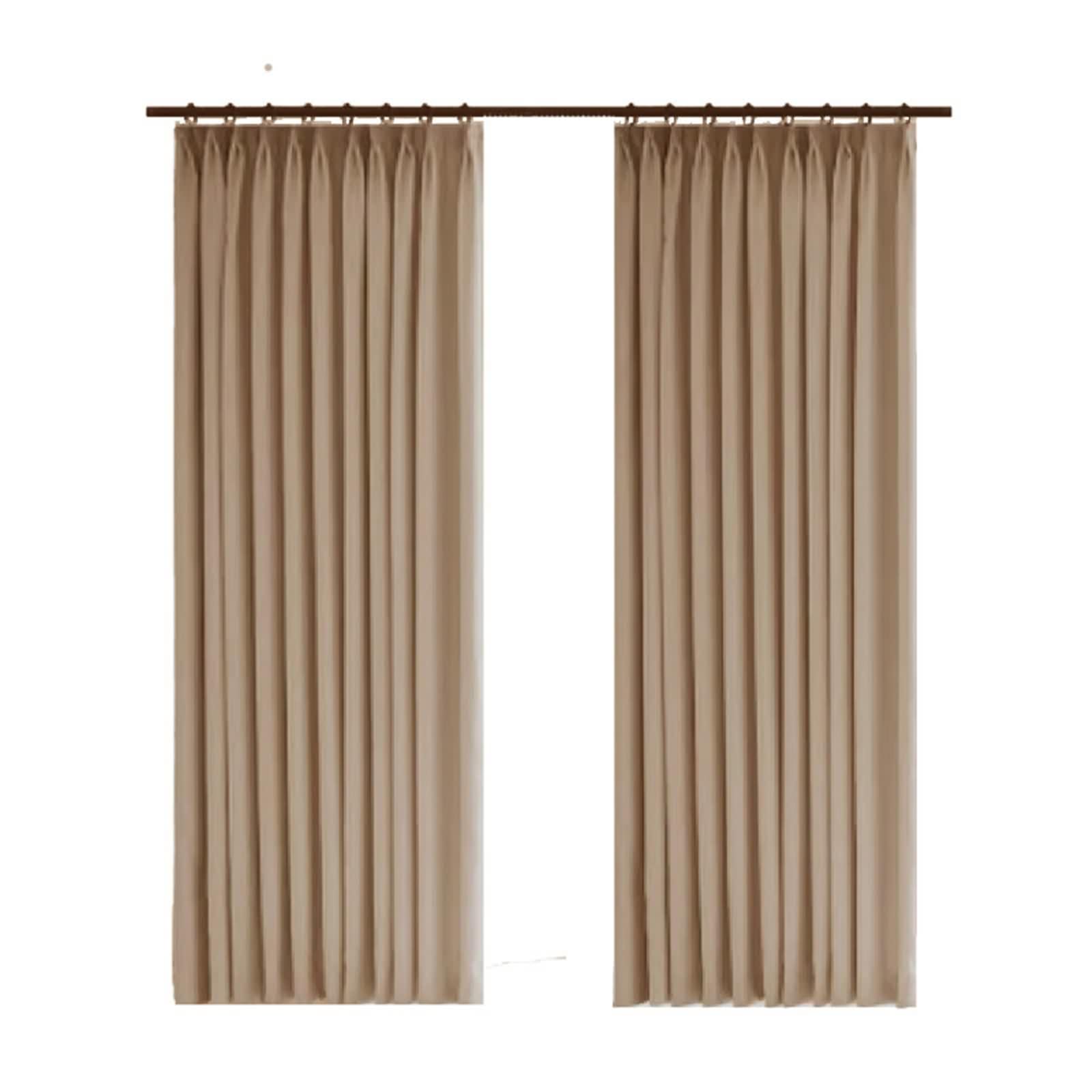 Rideaux Fenetre Chambre, Rideau Anniversaire Couleur Unie Coton et Lin Café Léger Voilage 86L x 115H CM Lot de 2