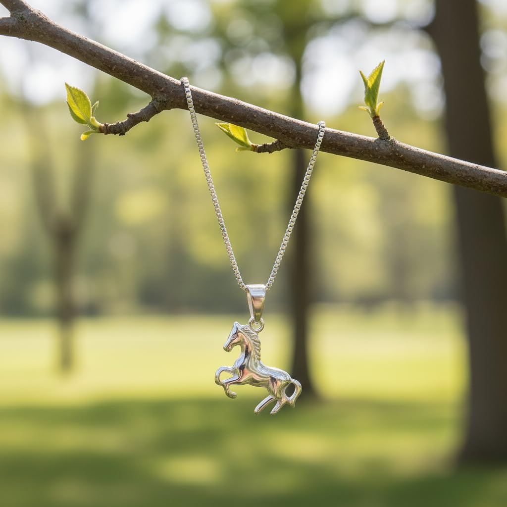 Set collana ciondolo piccolo cavallo Pony argento 925 ciondolo per bambini
