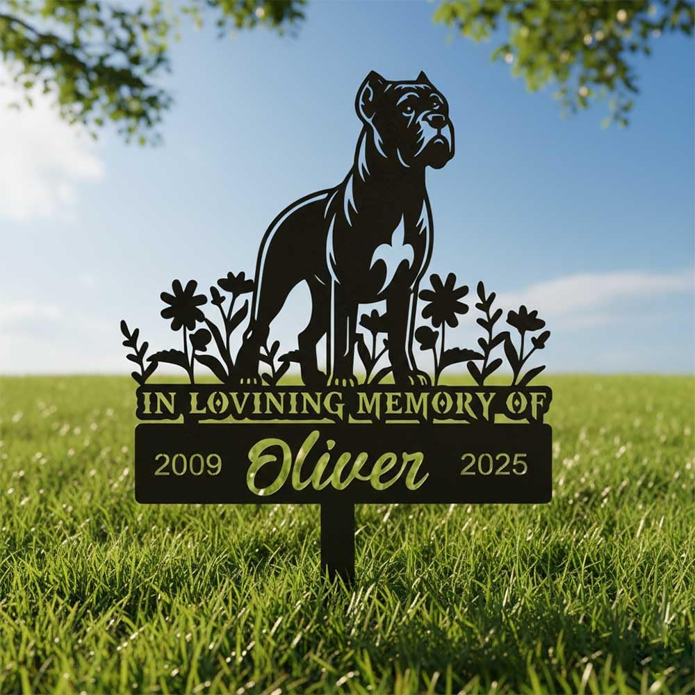 Custom Pet Grave Markers Dog Memorial Plaque, Memorial Yard Garden Outdoor Decor, Waterproof Metal Dog Grave Markers for Loss of Pets, Personalized Sympathy Remembrance Gift Dog18