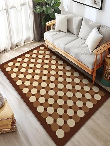 CZRUGALS Washable Area Rug, Non-Slip Rugs for Living Room, Low Pile Bordered Rug