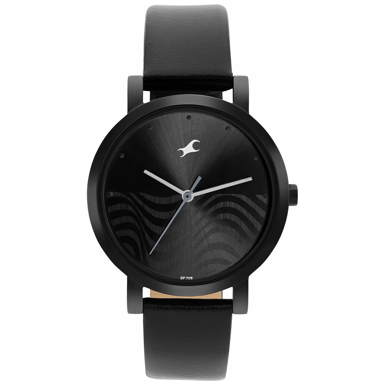 Plain 3 Hands Black Round Dial Black Colour Leather Strap Womens Watch - NT6284NL02-image-30