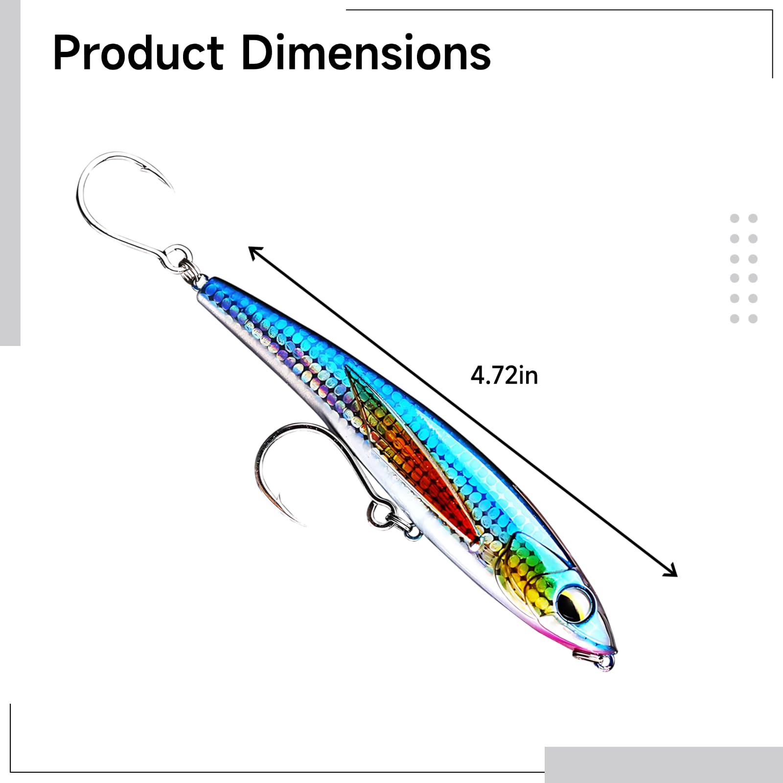 3 STK. Long Cast Pencil Köder, 12 cm, 50 g Meerwasser-Angelköder, realistische künstliche Ködersimulation, Harter Metallkörper, für Ozean-, Boots- und Küstenangeln, mit sauberem Lauf