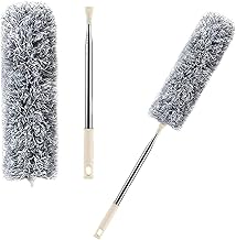 Extra Long 100 inches | Upgraded Fan Cleaning Mop Microfiber Duster with Extension Pole(Stainless Steel),with Bendable Head, Extendable Duster for Cleaning Ceiling Fan,Interior Roof (1 PC)