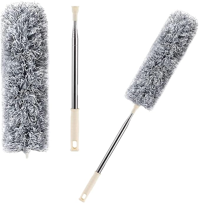 ApLiQ Fan Cleaning Mop Microfiber Duster with Extension Pole, Extra Long 100 inches, Adjustable, Bendable Head, Extendable Duster for Cleaning High Ceiling Fan, Interior Roof, Gap Dust