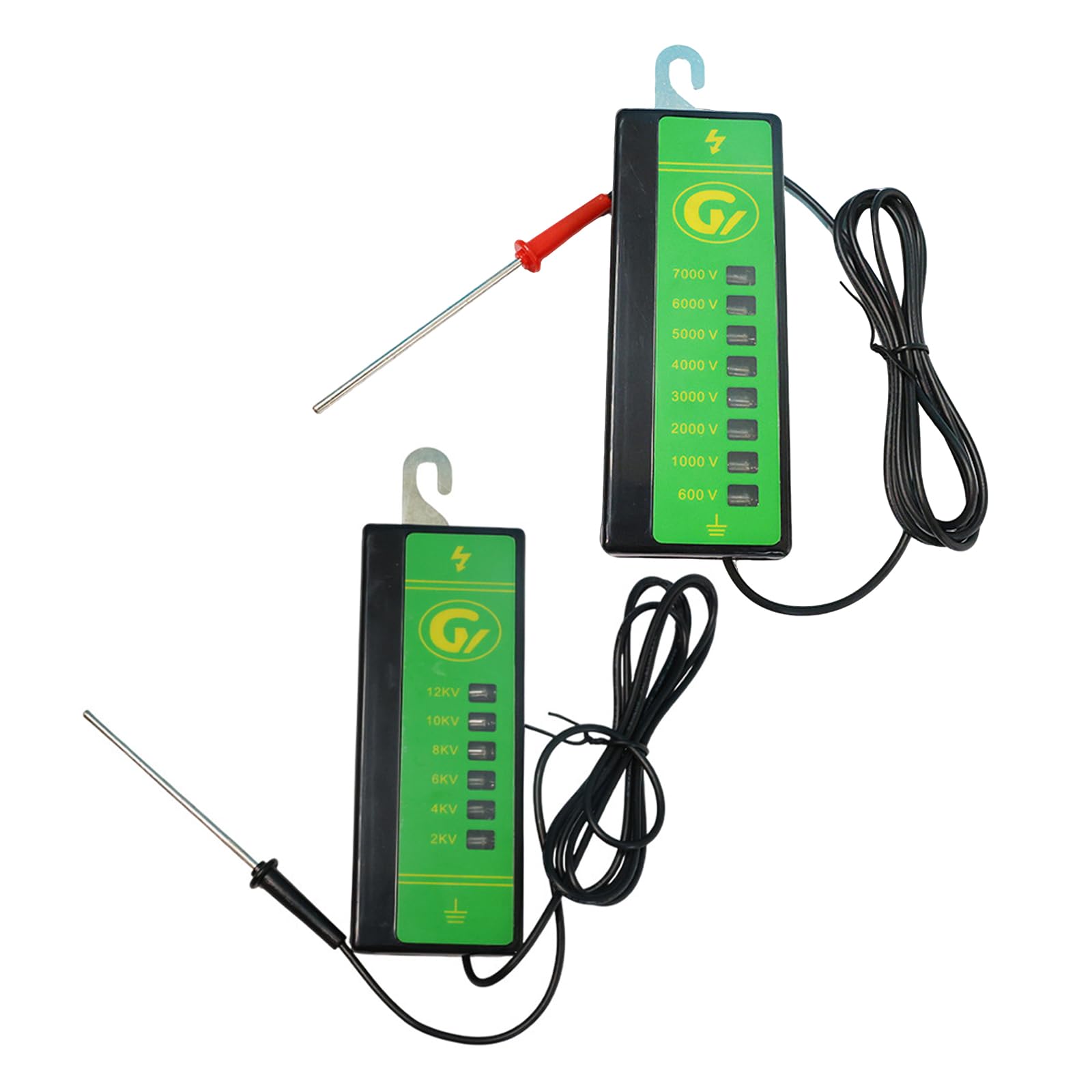 Electric Fence Voltage Tester,7KV+12KV Fence Tester Neon Indicator Lights/Fence Tester for Farms Fault Finder Portable Testing Tool,Wire Length 150cm