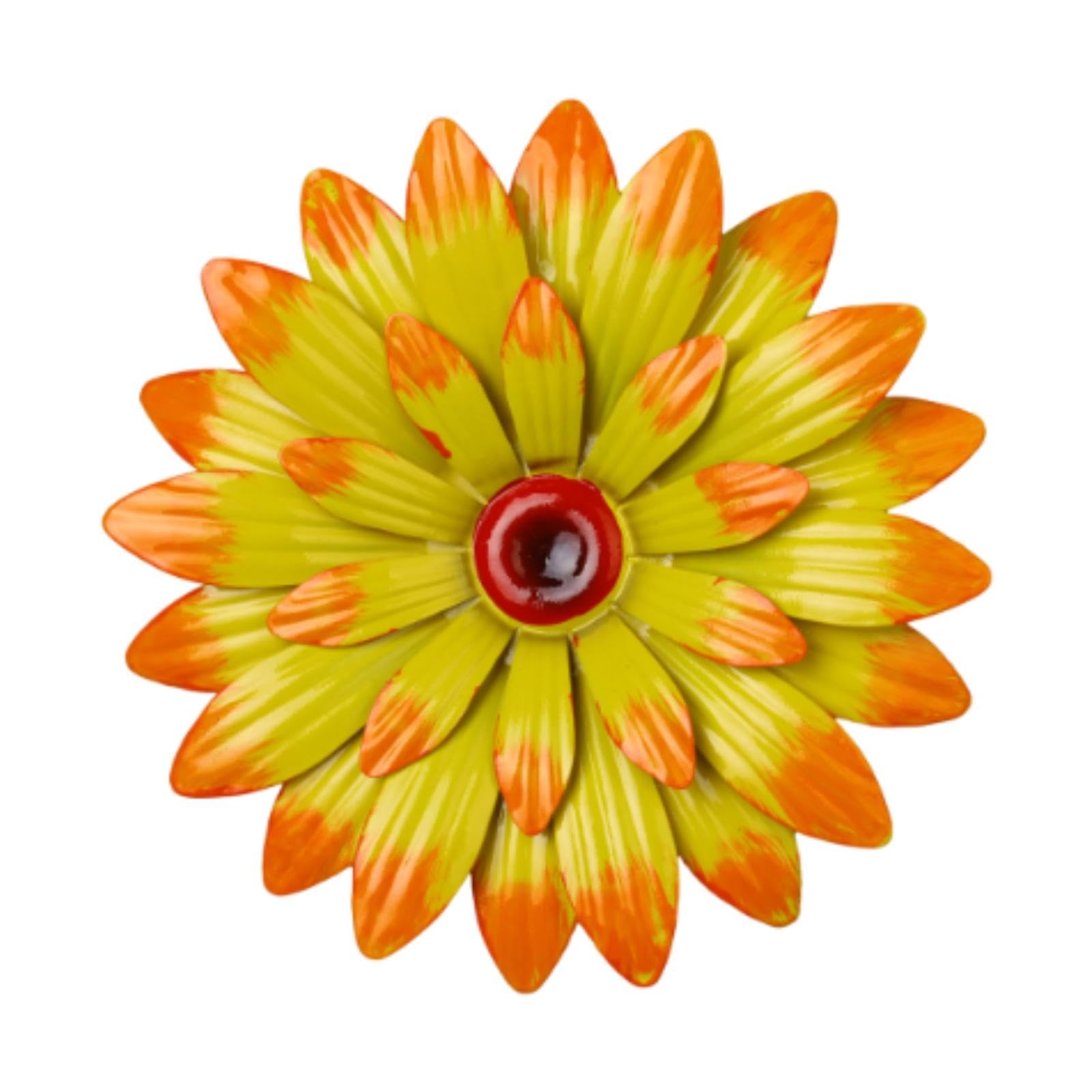 Metal Flower Wall Decor 20 Cm Iron 3D Decoration for Patio Porch Living Room Yellow-image-33