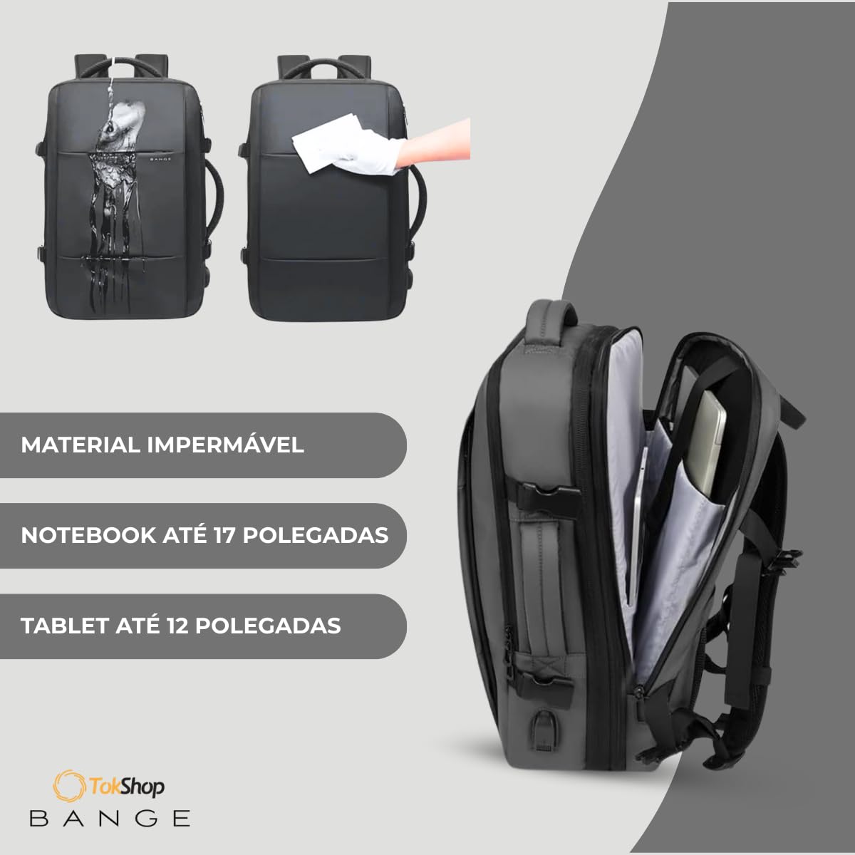 BANGE Mochila Executiva Masculina Reforçada de 40L Expansível Antifurto Impermeável para Notebooks de Até 17.3 Polegadas em promoção! Veja a oferta e mais achadinhos de Mochilas & Pastas Masculinas 6 Hoje é o melhor dia para comprar BANGE Mochila Executiva Masculina Reforçada de 40L Expansível Antifurto Impermeável para Notebooks de Até 17.3 Polegadas com aquele preço maroto! Promoção! Aproveite a oferta! 6