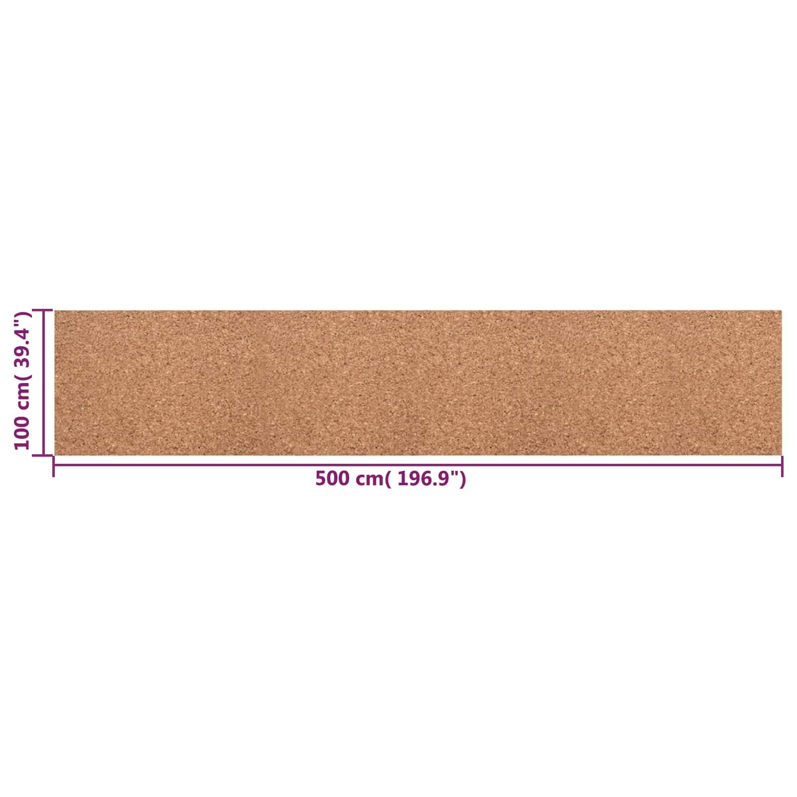 Korkrolle Braun 100 x 500 x 0,2 cm Kork mit Gummirückseite für Büroorganisation und Homeoffice, vielseitiges Ordnungssystem für Schreibtisch, Schule, Uni und Arbeitszimmer