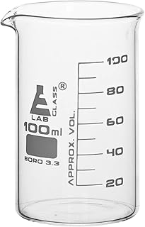 100mL Beaker - Tall Form - Eisco Labs Premium Borosilicate Glass w Spout