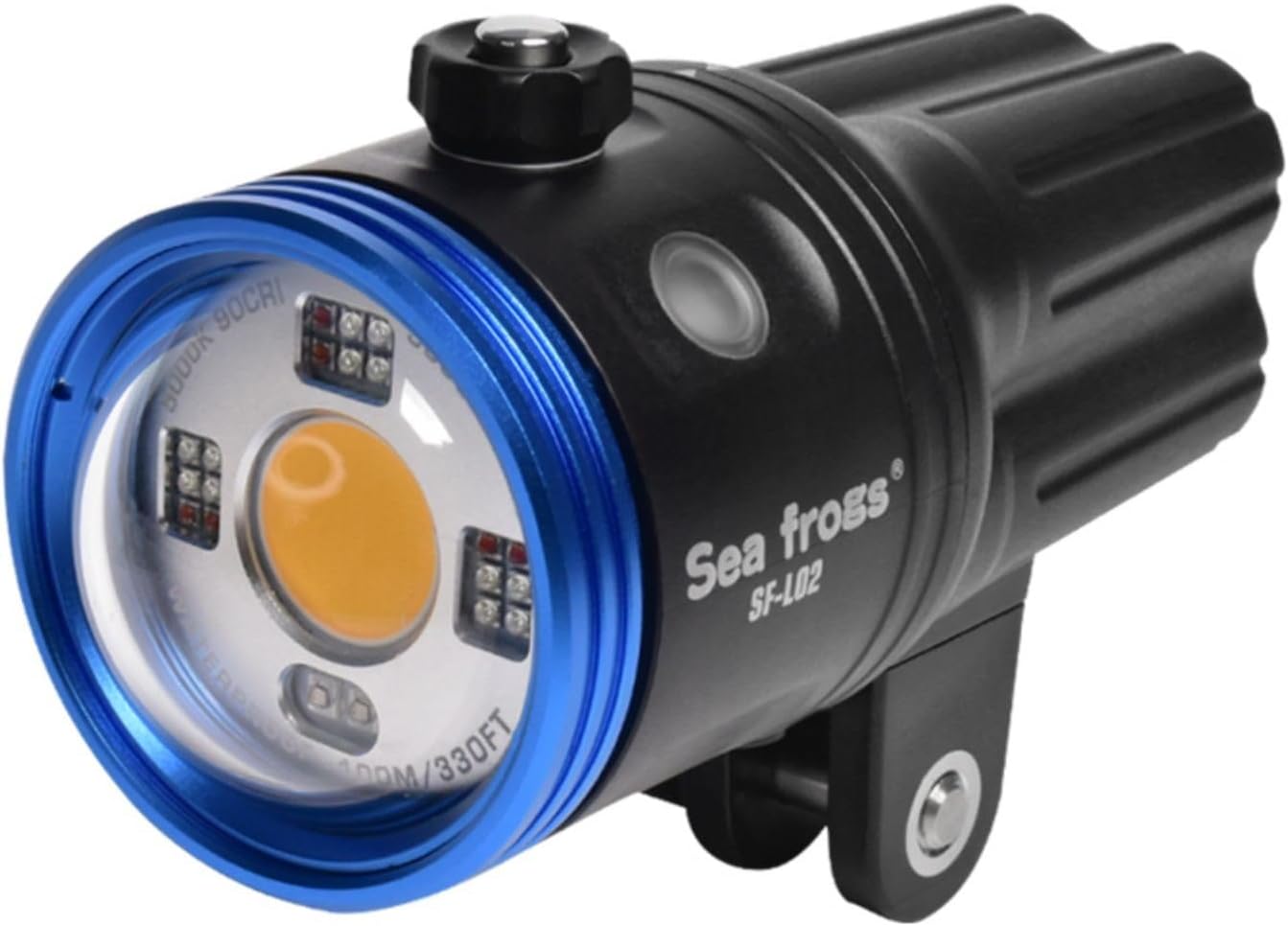 Seafrogs Strobe SF-L02 [100m/328ft] 5000lms RGB Video Light Diving Torch with Hemispherical Lens Underwater Waterproof Flashlight