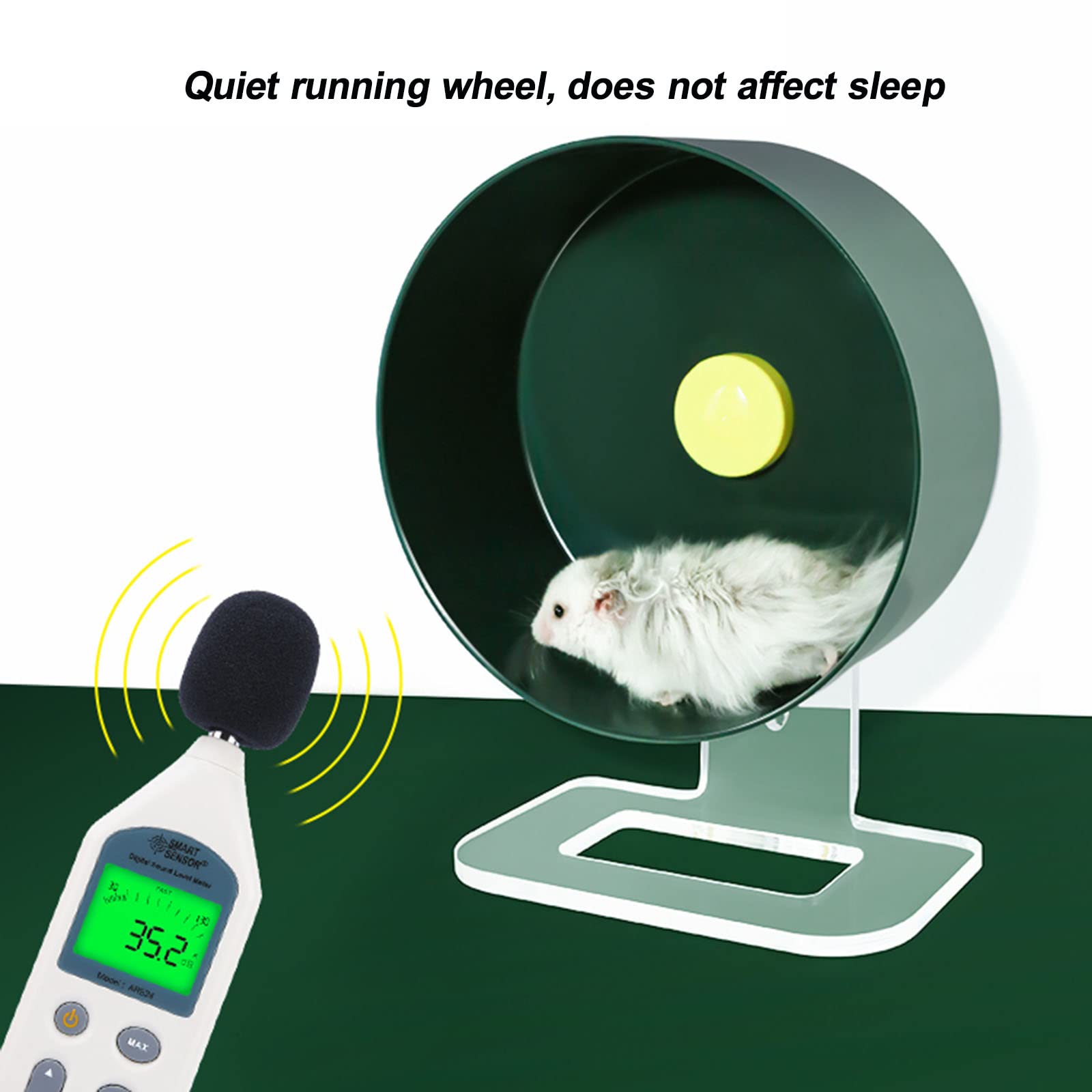 Ruedas de Ejercicio silenciosas for hámster - Rueda for hámster, Rueda silenciosa for hámster con Soporte Ajustable, for hámster, jerbos, Ratones, Animales pequeños, Accesorios for jaulas