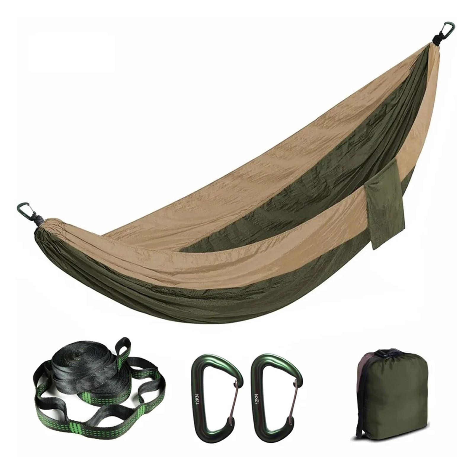 Solid Color Nylon Parachute Hammock Camping Survival garden swing Leisure travel Portable outdoor furniture(Dark grey 2)