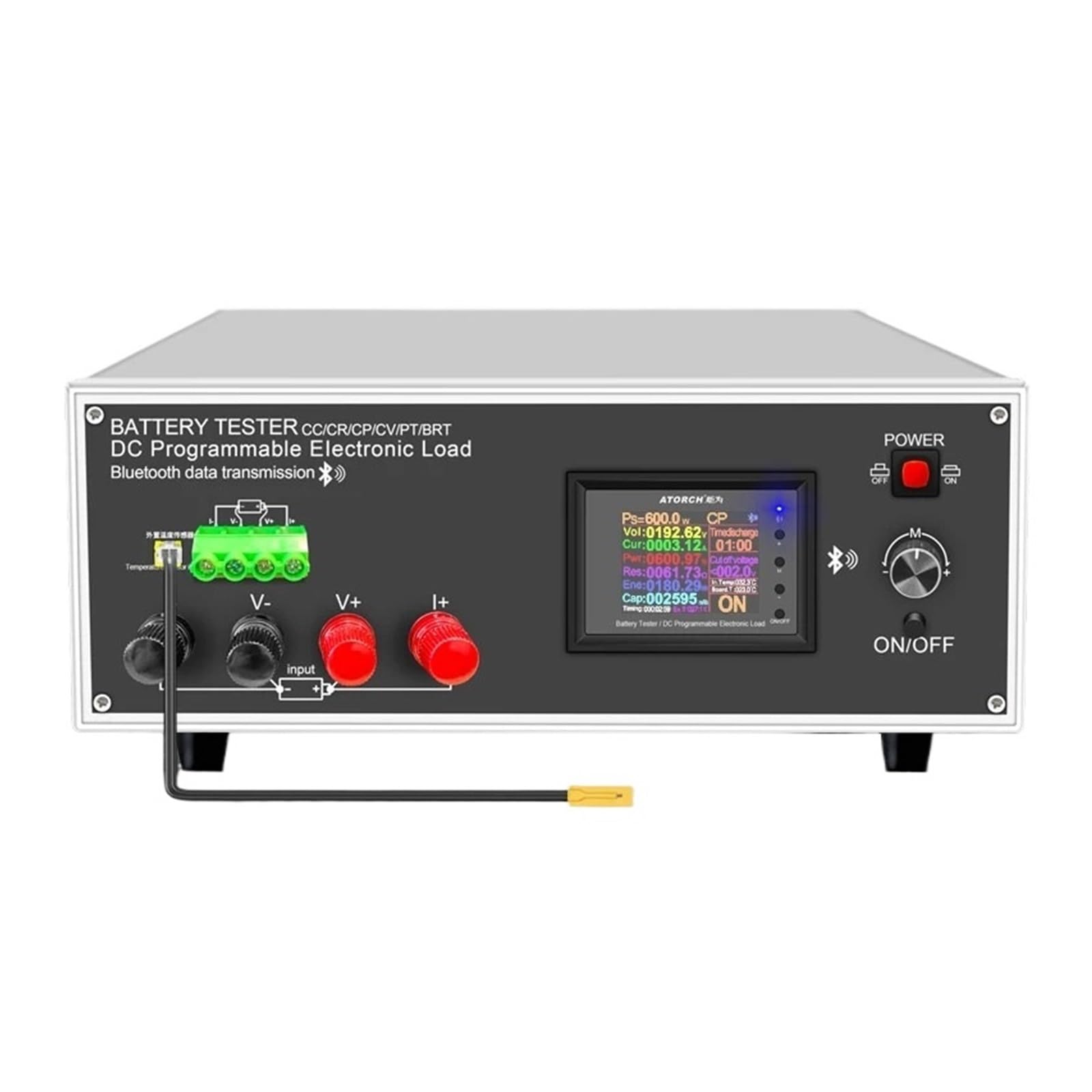Testeur De Charge Électronique 600W 200V 40A DC, Programmable, Résolution Haute Précision, Moniteur Capacité Température Batterie Voiture Lectures Claires
