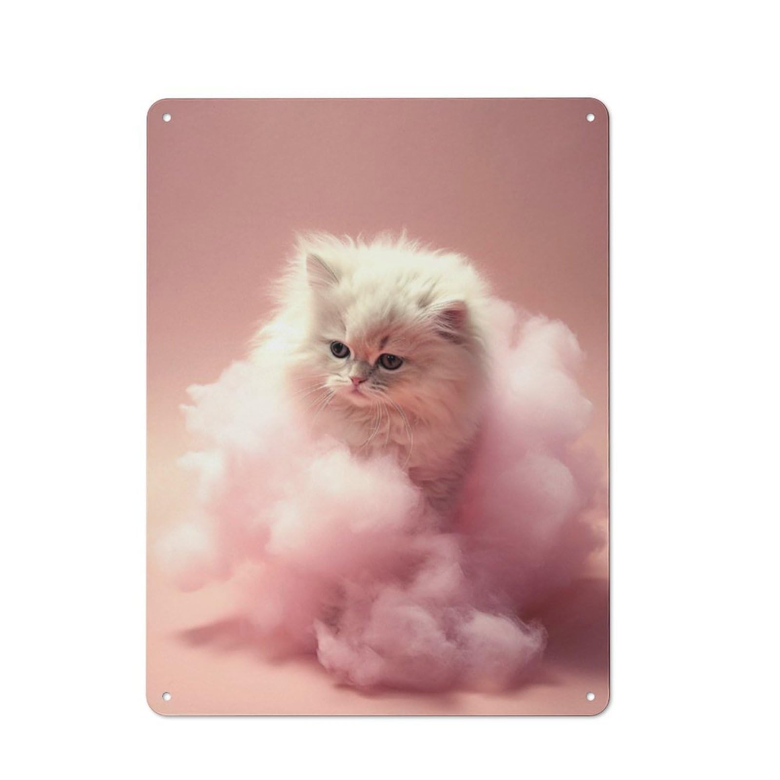 Junmoney Candyfloss Kitten Rustic Metal Sign 40X30cm Featuring For Garage Wall, Suited To Garage Decor Collectors