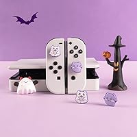 Vista 3 de BLINGKIYO 4 tapas de agarre para el pulgar de Halloween, cubierta analógica para Switch OLED Joycon, tapas de agarre de pulgar para Switch & Switch