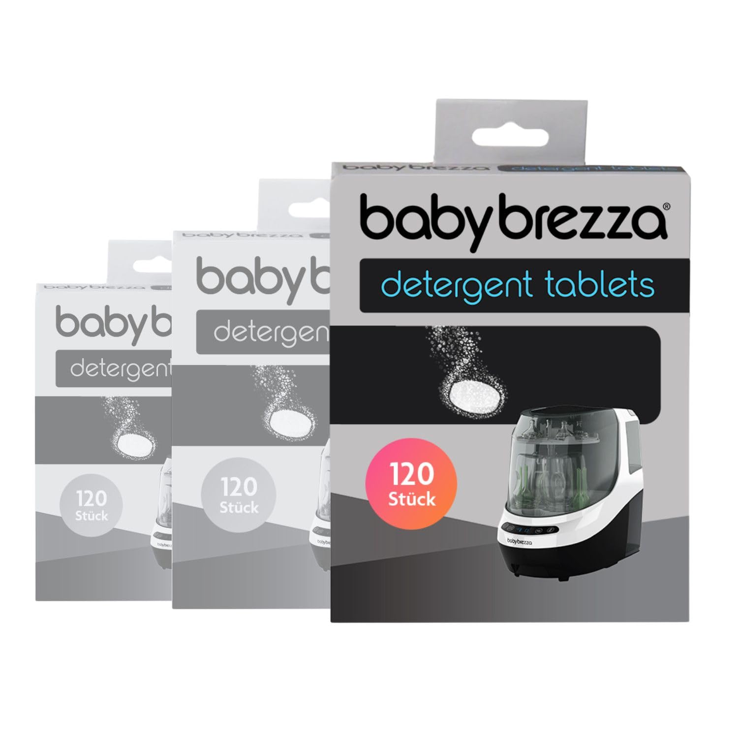Baby Brezza Reinigungstabletten, 360 Stück – Babyflaschen Reiniger, entfernt Milchreste & Gerüche – hypoallergen & duftstofffrei – Zubehör für Baby Brezza Bottle Washer Pro