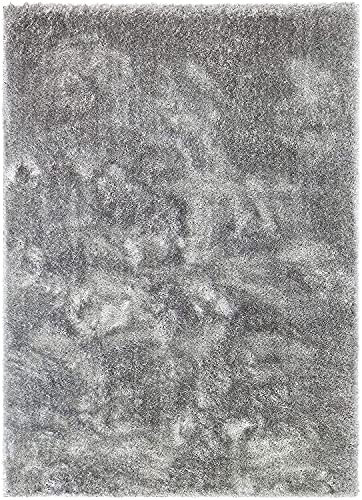 Image of Carpet for Living Room, 12x12 (Square) Feet Silver Grey Solid Plain Modern Polyster Luster Shaggy Ultra Thick and Pluffy Soft Shag Area Rug for Your Bedroom, Kid Room, Office and Home