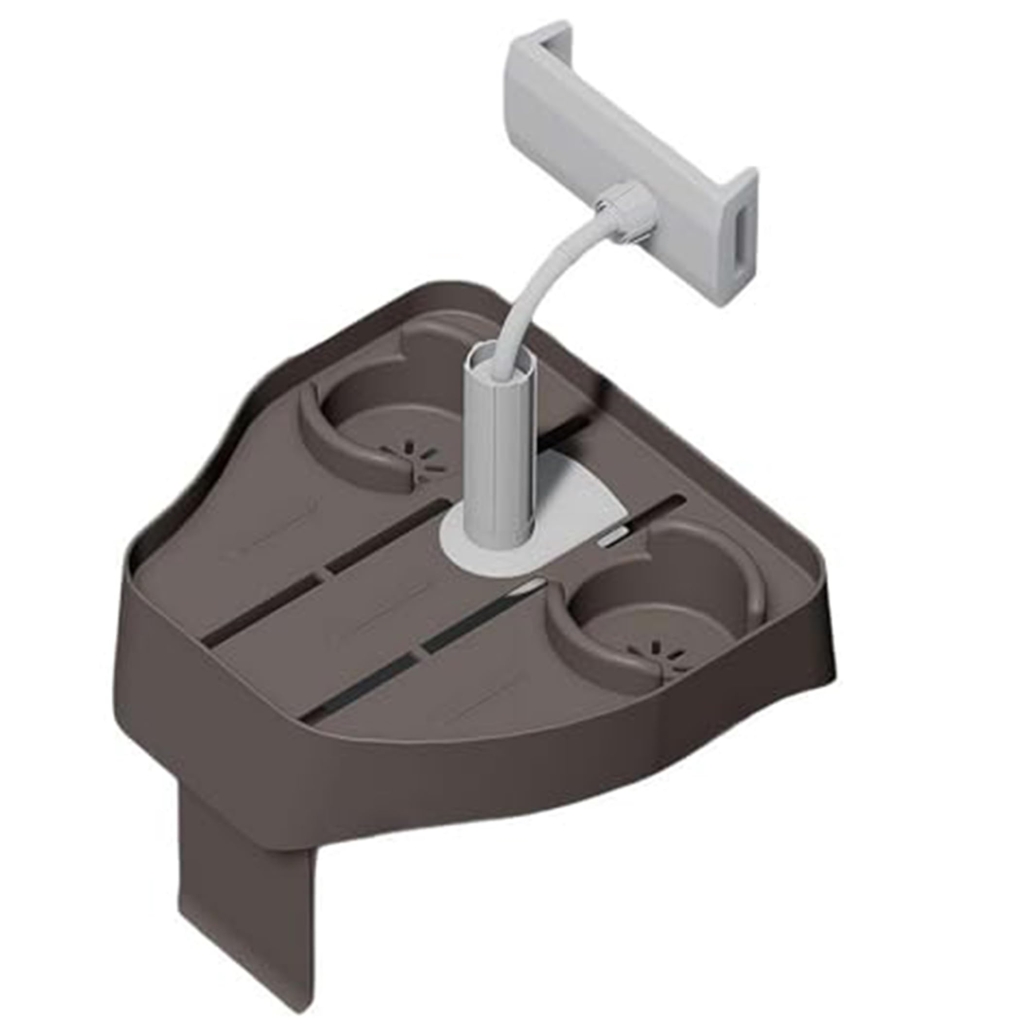 Plateau de bain à remous marron avec porte-gobelet et plastique étanche