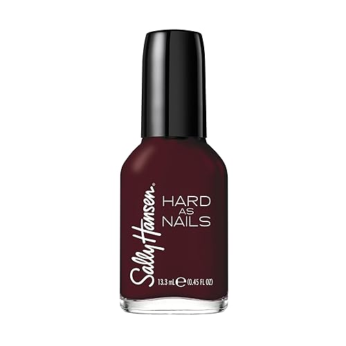 Sally Hansen Hard as Nails, Garnet Attention, Esmalte de Uñas de Larga Duración, Resistente a las Astillas, Opaco, Rojo Brillante