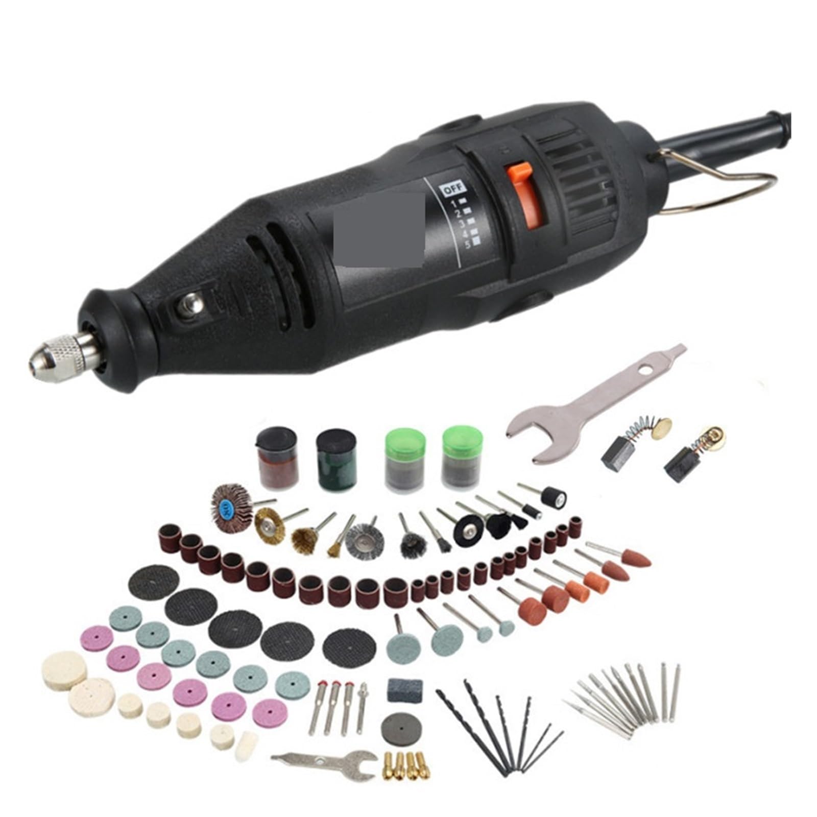 Wiertarka Elektryczna Szlifierka Grawer Pen Grinder Mini 130W 5 Narzędzie Obrotowe O Zmiennej Prędkości W/akcesoria Do Szlifierek Intuicyjne, Proste Sterowanie(Set C)