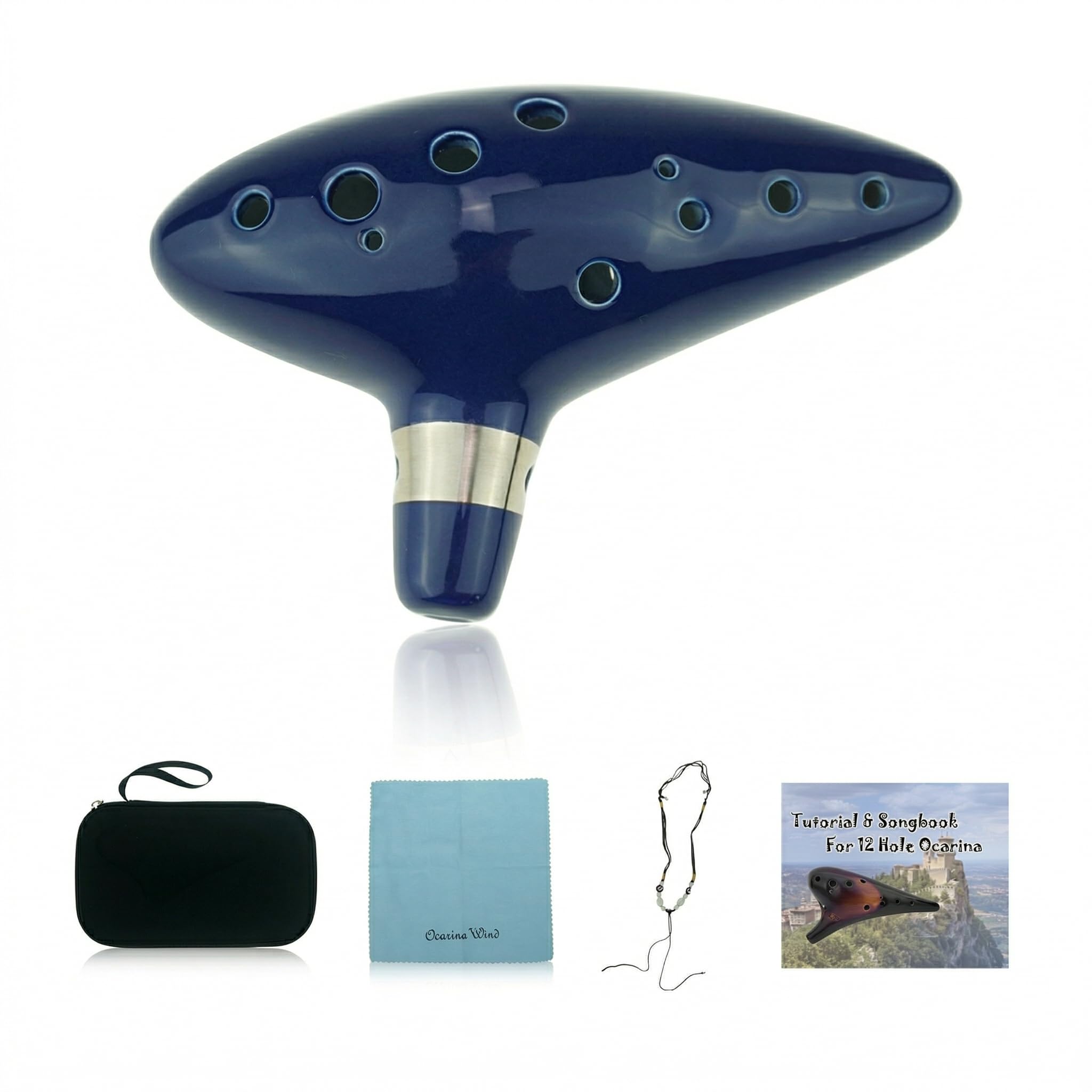 Amazon.com: 12 Hole Ocarina - Ceramic Flute in Dark Blue and C