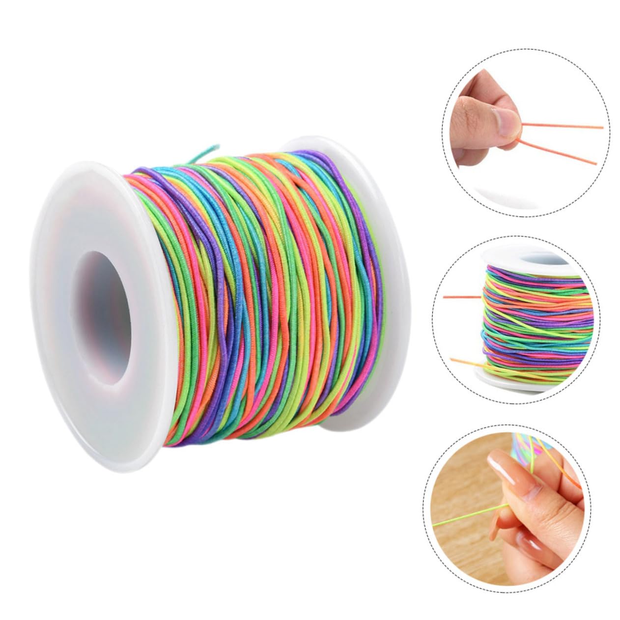 SHINEOFI 5 Rollen Perlenschnur Kabel Armbänder Makramee-Schnur Halskettenschnüre Anschlüsse bastelzeug bastelschnur halsreif Armband Schnur selber Machen elastisches Schmuckband Polyester