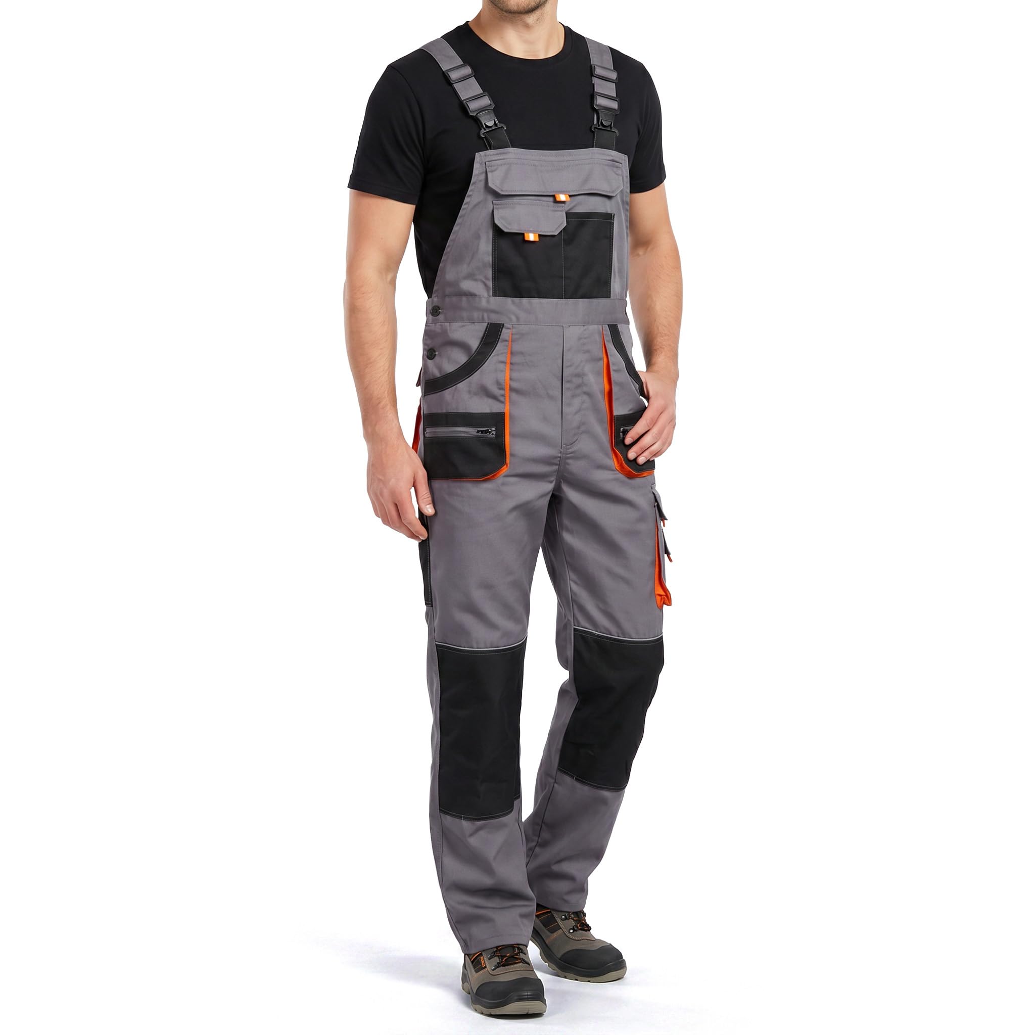Stenso des-Emerton męskie spodnie robocze ogrodniczki Slim Fit z kieszeniami na kolanach