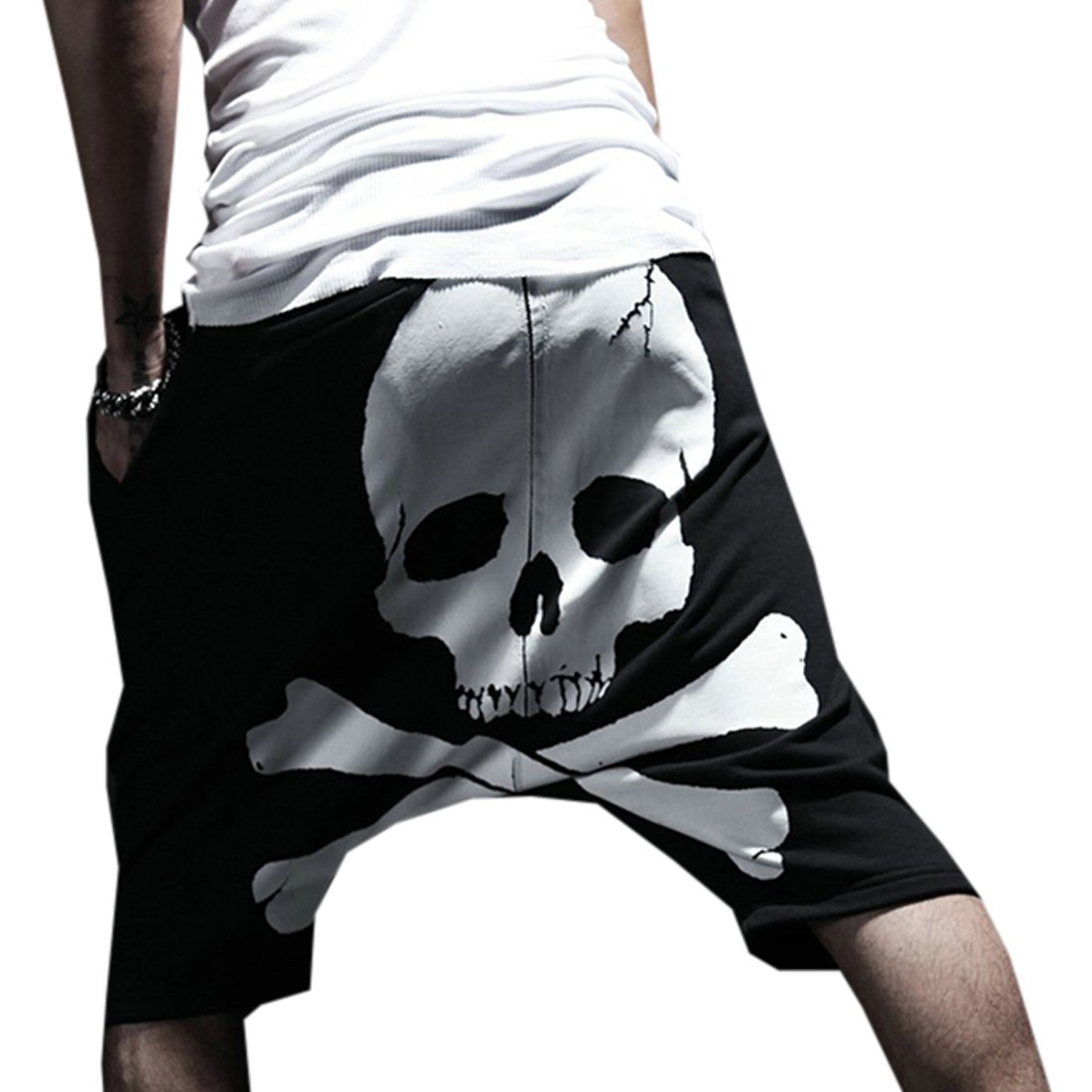 Fancy Dress Store Mens Skull Loose Shorts Harem Pants