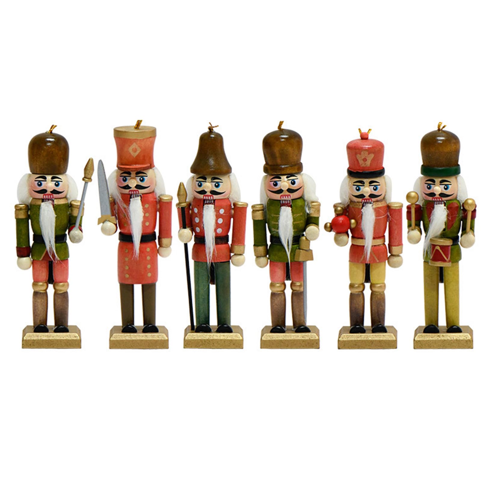 Kalttoy Delicate Wood Nutcrackers Festival Figurines Delicate Wood Nutcrackers Collection Festival Decors Gift Set for Home Soldier