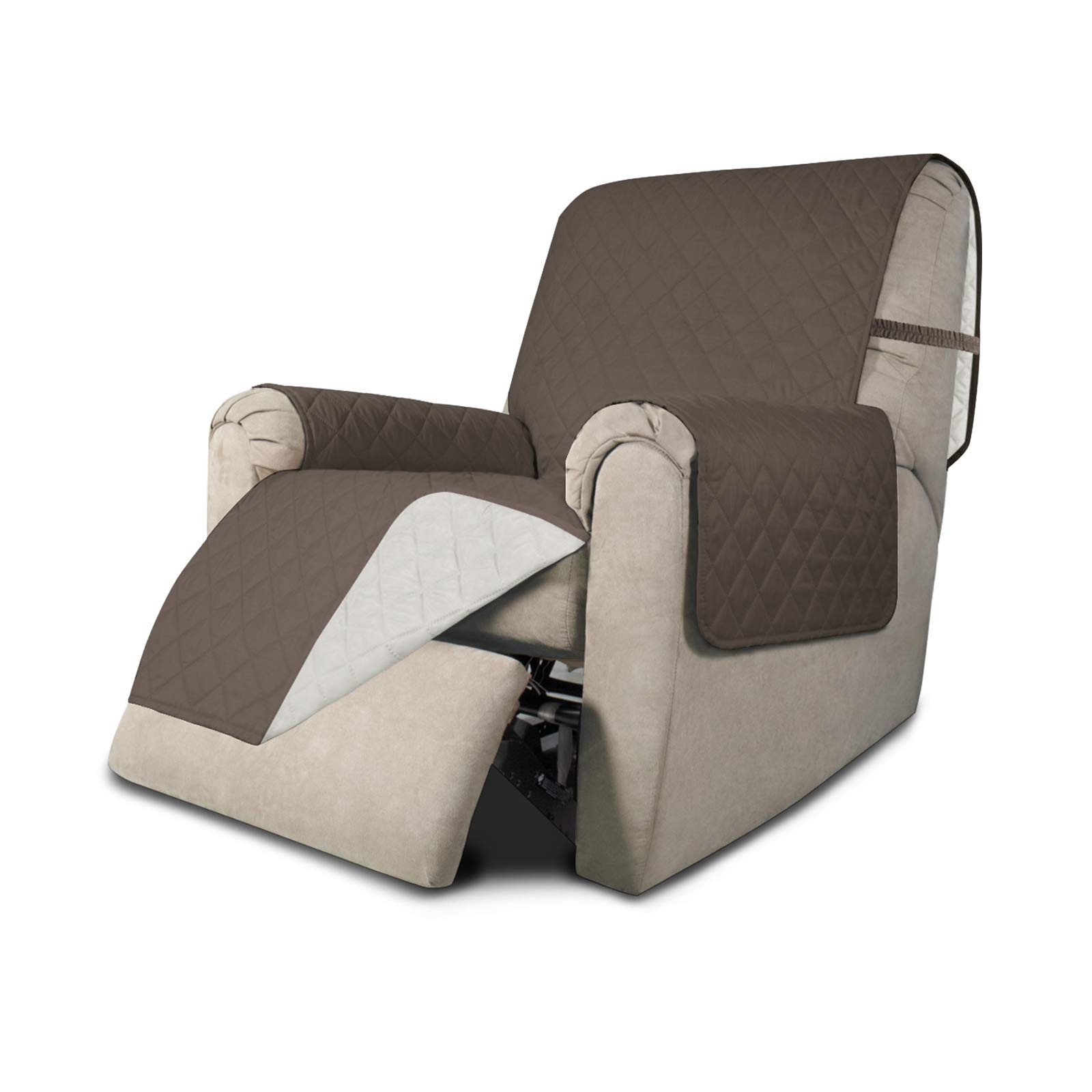 Easy-Going Reversible Couch Cover, Recliner 19 in, Taupe/Ivory