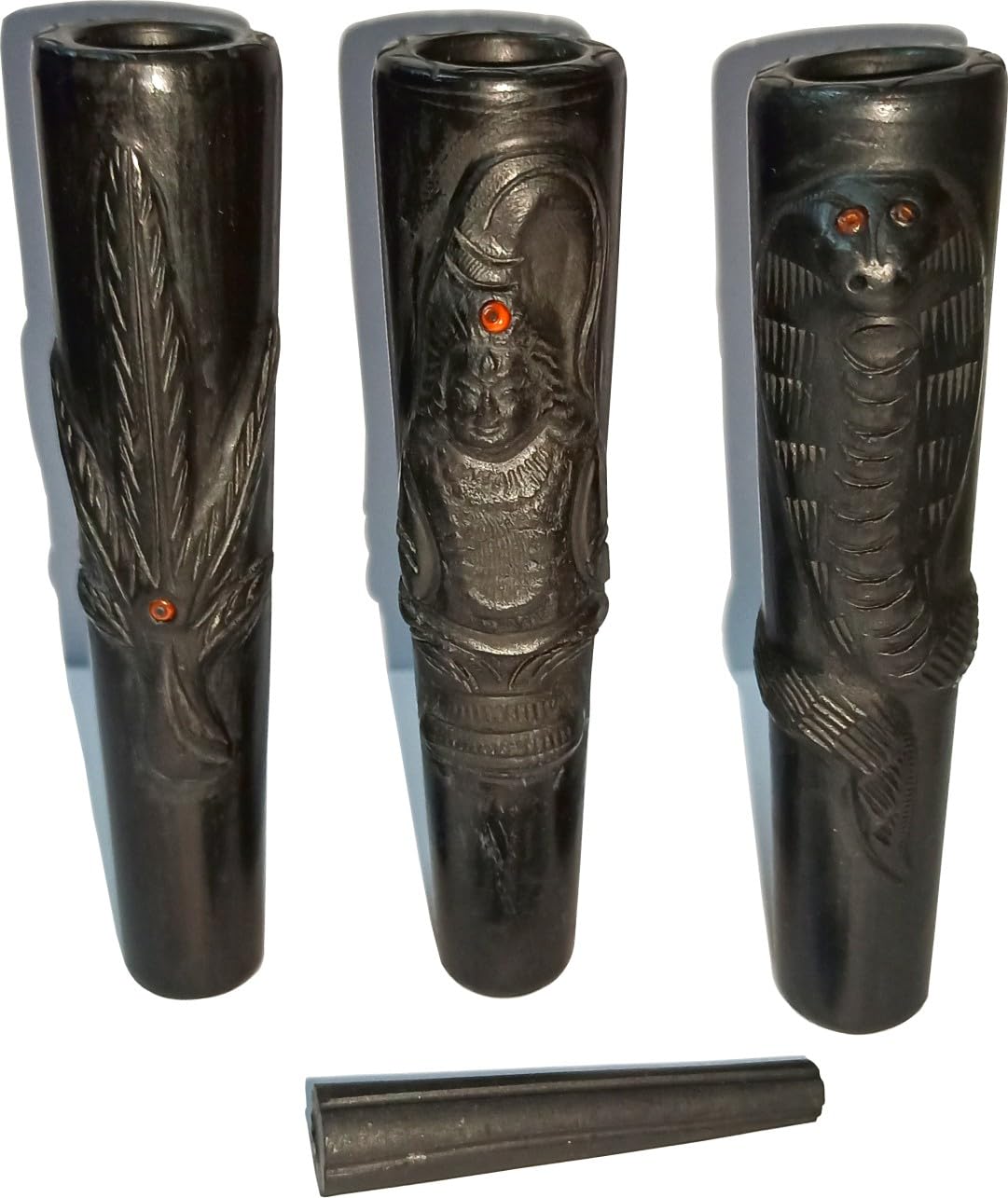 RKD Enterprises Handmade Shiva Chillum/Original Clay made Chillam pipe/Hukka smoke pipe/Hookah Smoking Hand Chillam Pipe/Smoking Lover Gift (New, 4 inches)