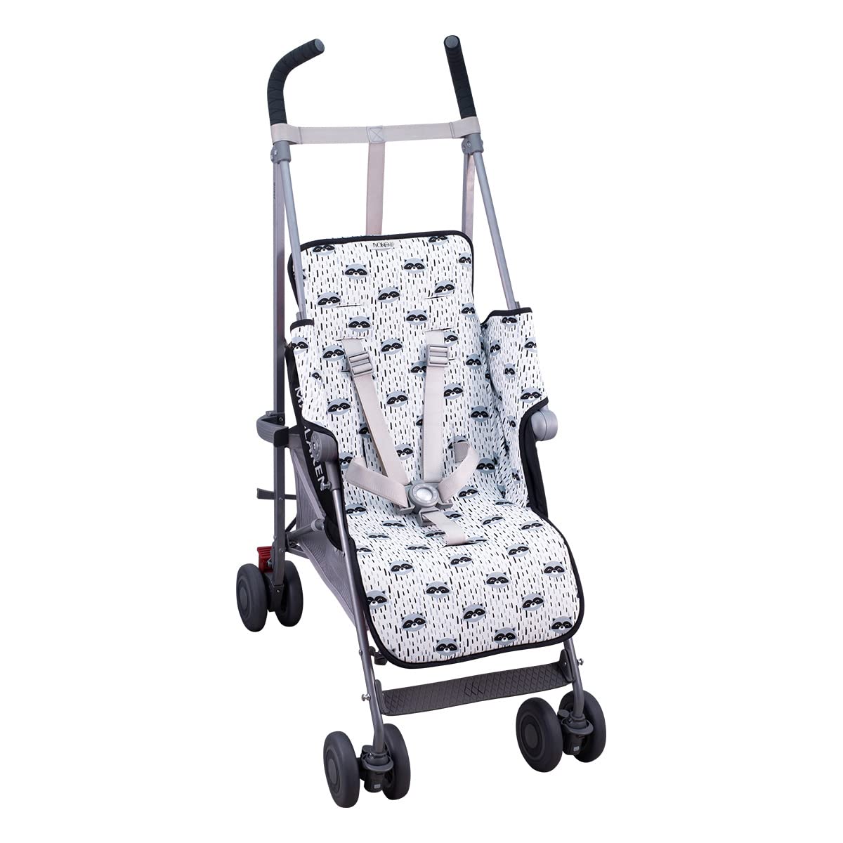 JYOKO KIDS Mata do wózków dziecięcych Kompatybilny z Maclaren Quest, Techno, Triumph, XT, 100% Bawełna (Raccoon)